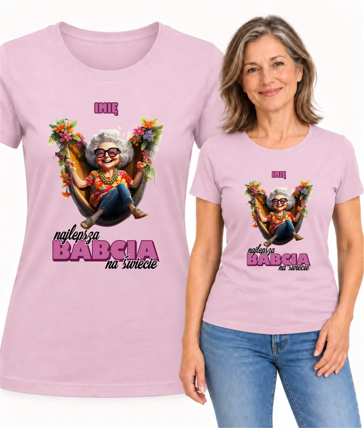 Koszulka dla babci - Najlepsza Babcia na świecie - personalizowana B14
