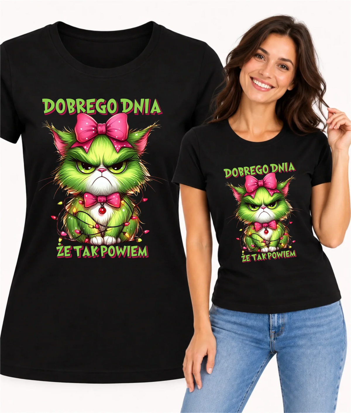 Koszulka damska świąteczna - prezent dla niej - Grinch dobrego dnia, że tak powiem BN153