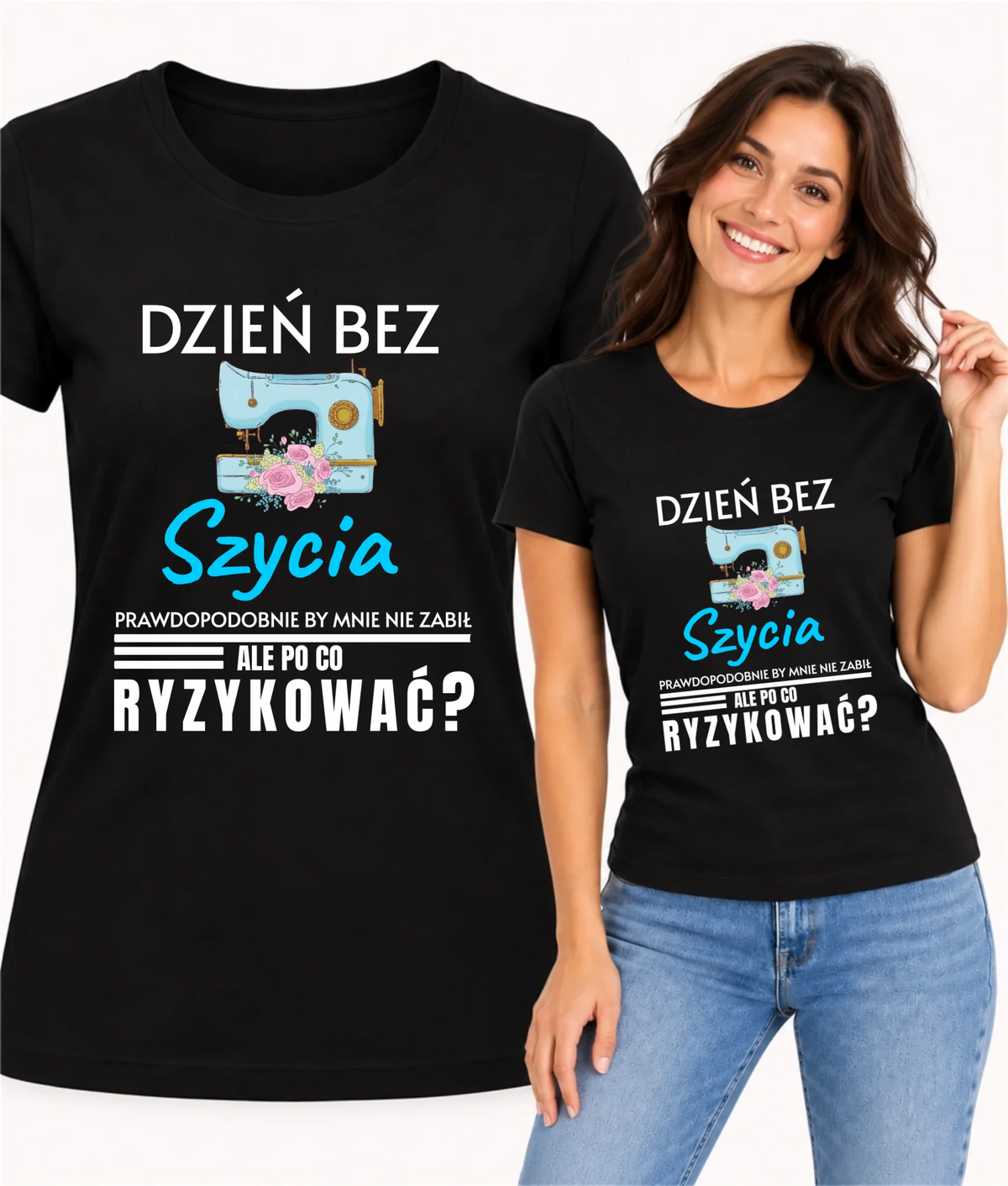Koszulka damska szyciowa dla krawcowej - Dzień bez szycia HS24