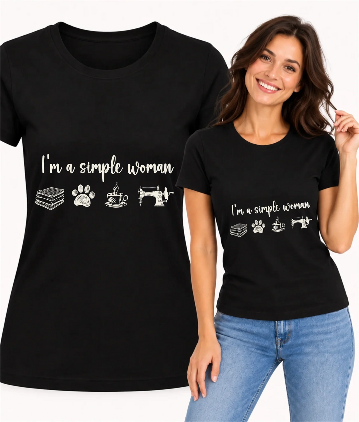 Koszulka damska szyciowa dla krawcowej - I'm a simple woman HS20
