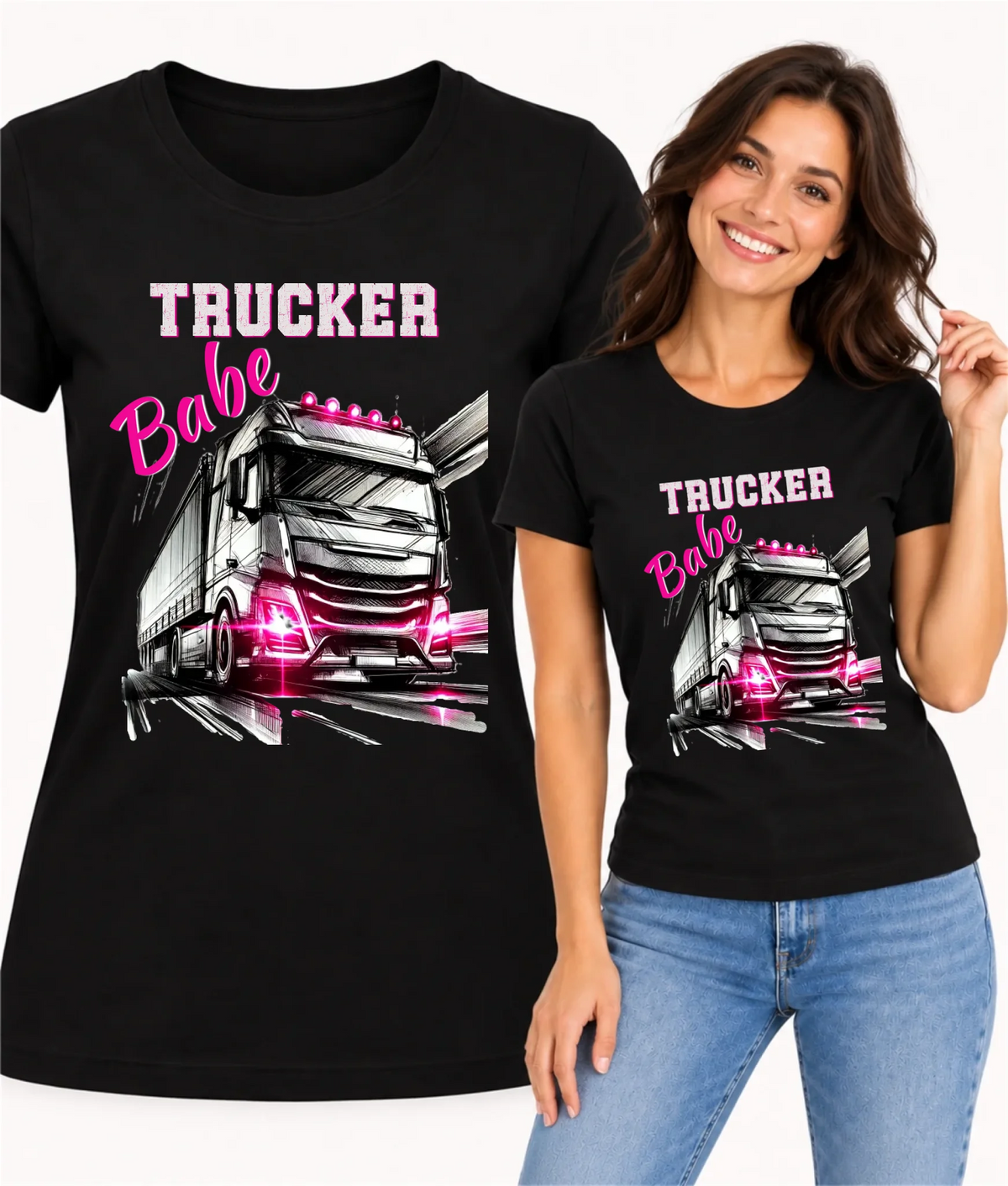 Koszulka damska - kierowca ciężarówki - Trucker Babe ZKT13