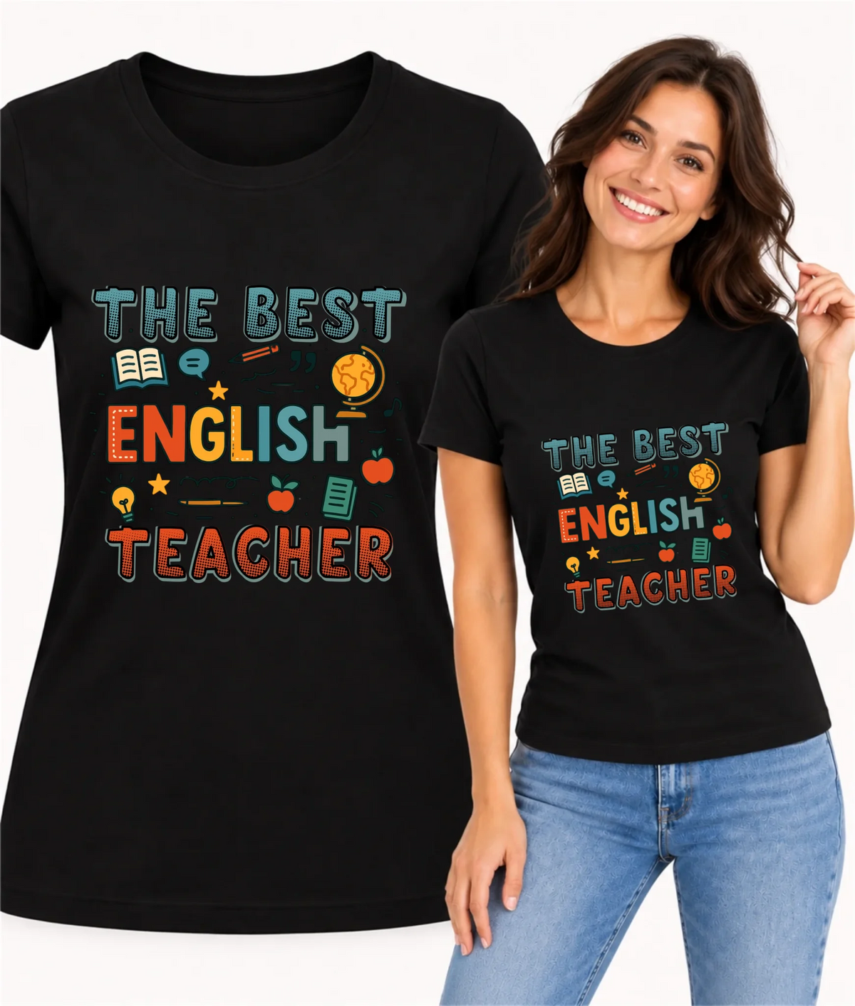 Koszulka damska dla nauczycielki angielskiego - The best english teacher N53