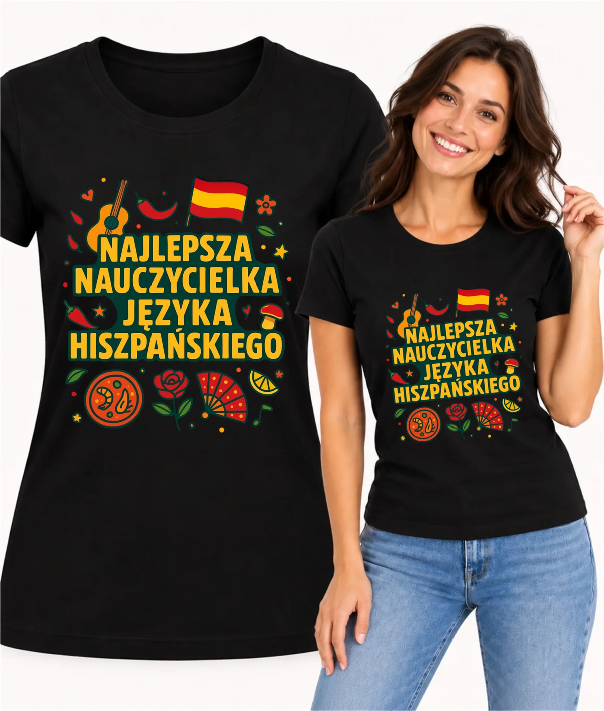 Koszulka damska dla nauczycielki - Najlepsza nauczycielka hiszpańskiego N55