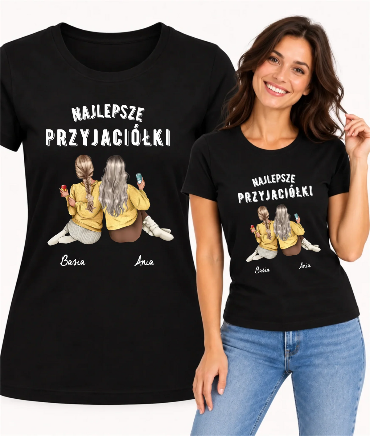 Koszulka damska - prezent dla przyjaciółek - Najlepsze przyjaciółki 2-4 osób - personalizowana PR01