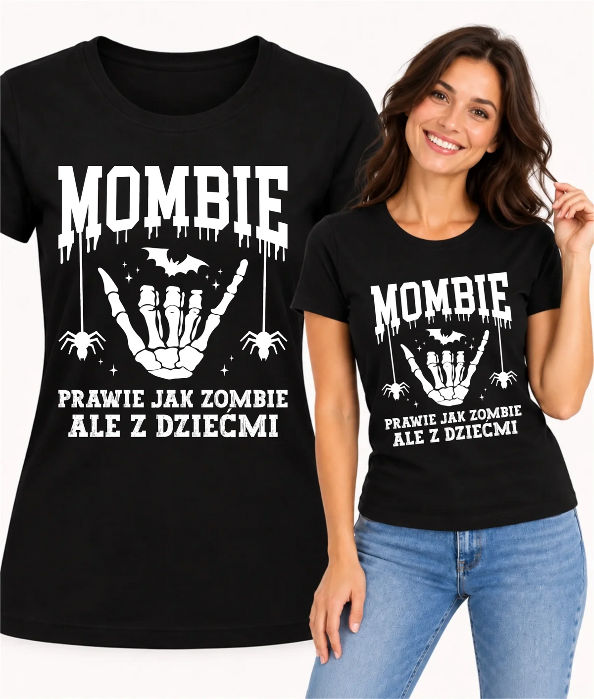 Koszulka damska dla mamy - Mombie - zombie z dziećmi HL18