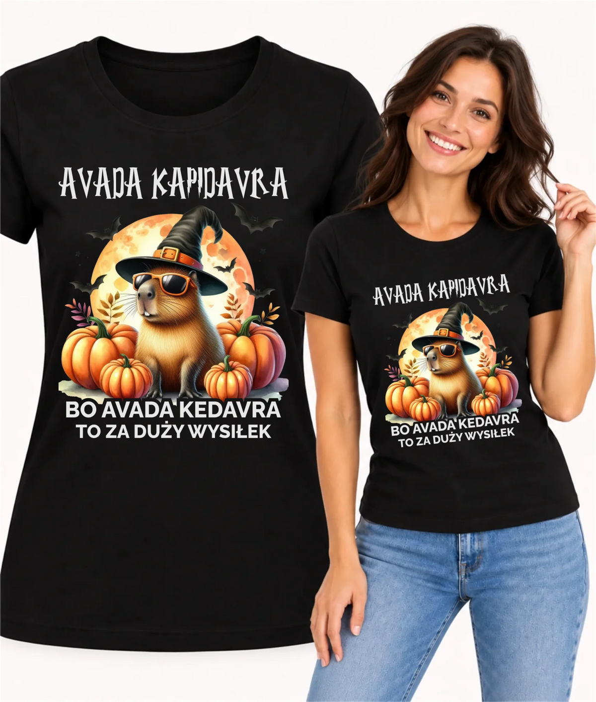 Koszulka damska halloweenowa - Kapibara - Avada Kapidavra HL21