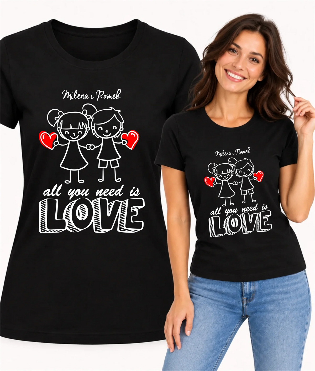 Koszulka damska dla par - All You need is love - personalizowana W13