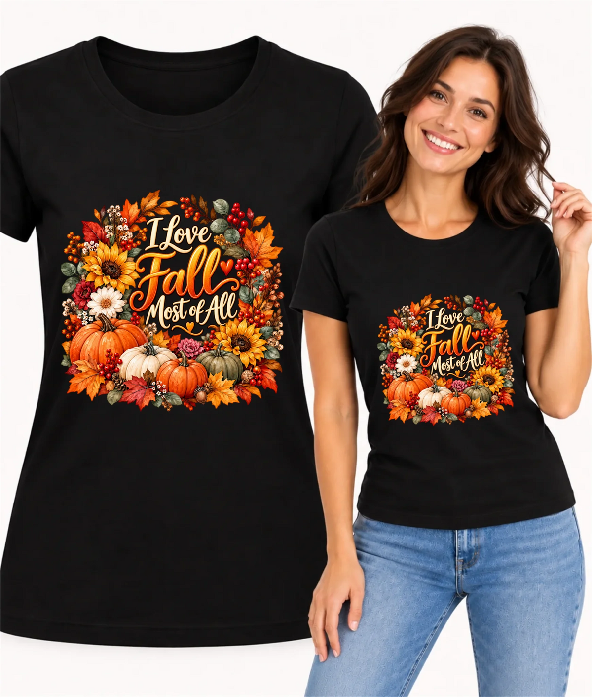 Koszulka damska jesienna - I Love Fall Most of All