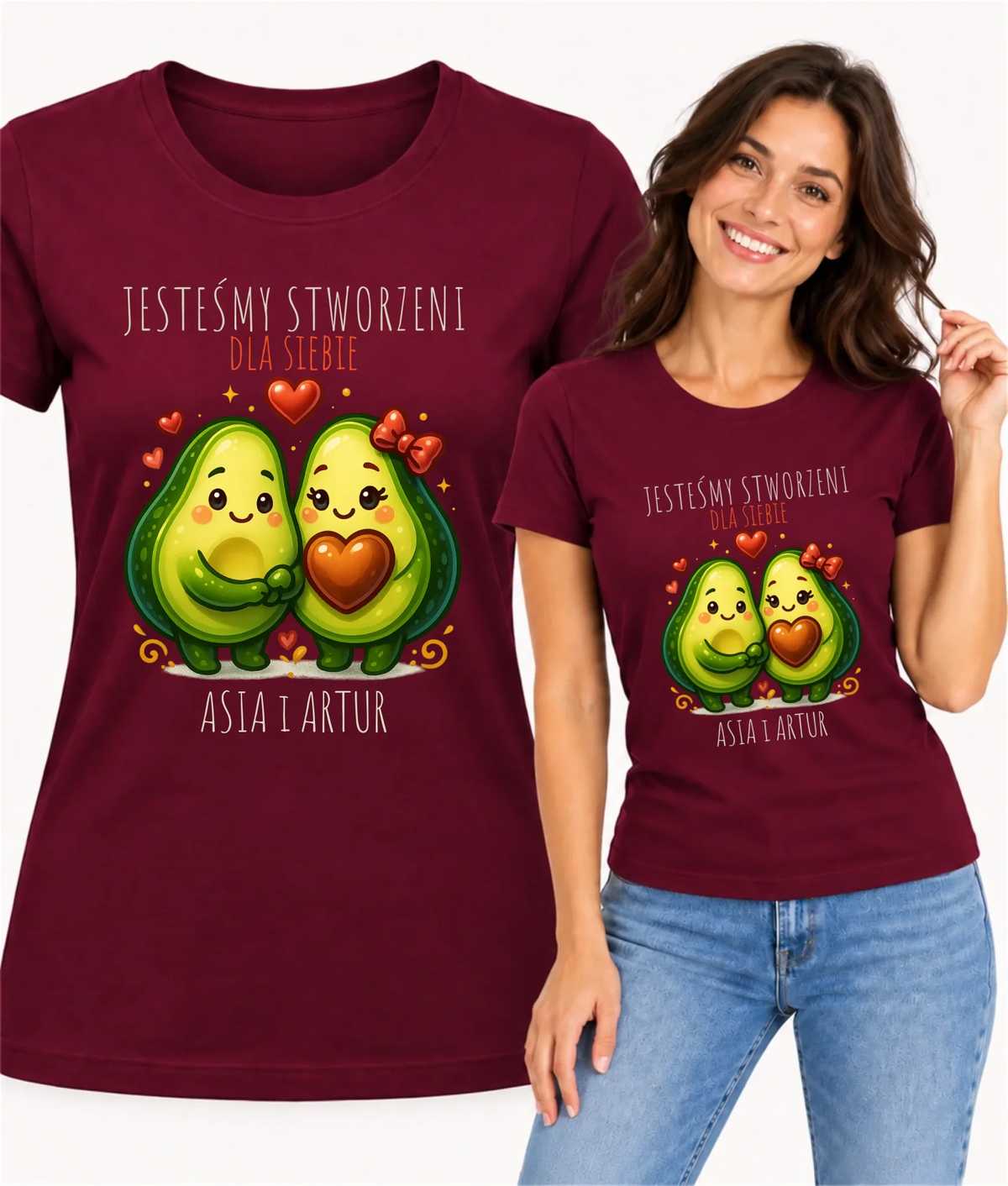 Koszulka damska - Awokado Stworzeni dla siebie - personalizowana W91