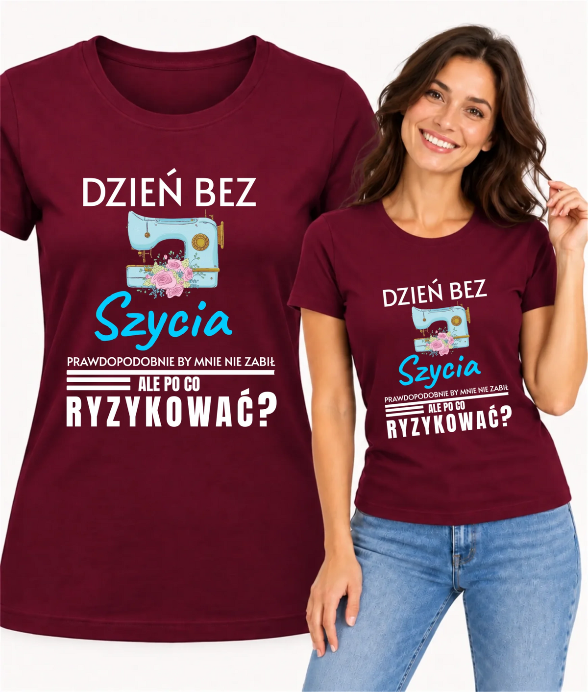 Koszulka damska szyciowa dla krawcowej - Dzień bez szycia HS24