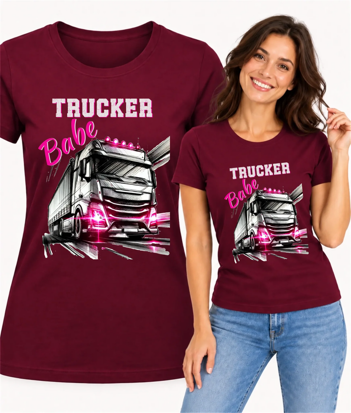 Koszulka damska - kierowca ciężarówki - Trucker Babe ZKT13