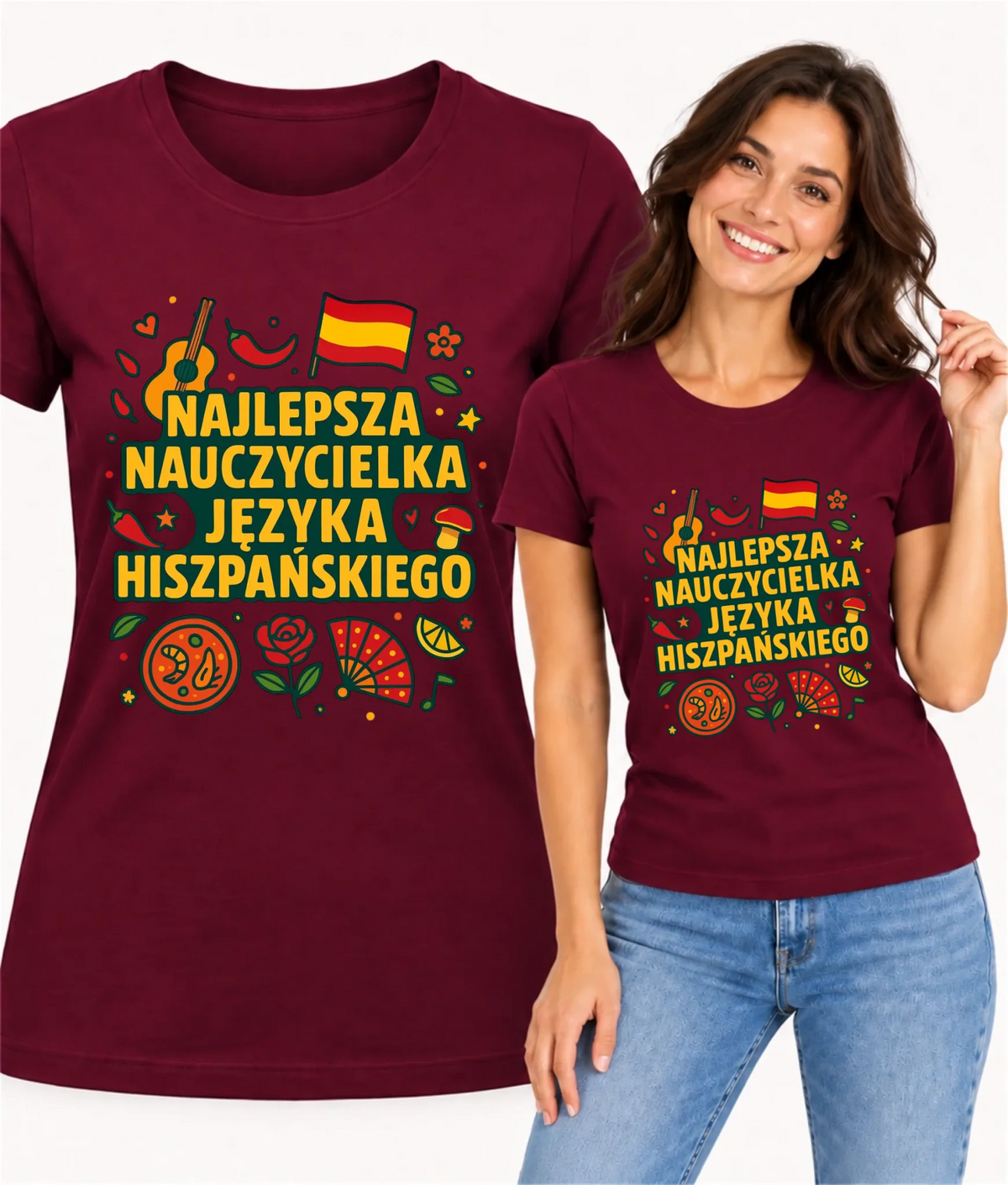 Koszulka damska dla nauczycielki - Najlepsza nauczycielka hiszpańskiego N55