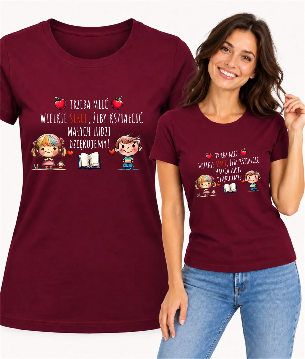 Koszulka damska dla nauczycielki - przedszkolanki - Trzeba mieć wielkie serce N70