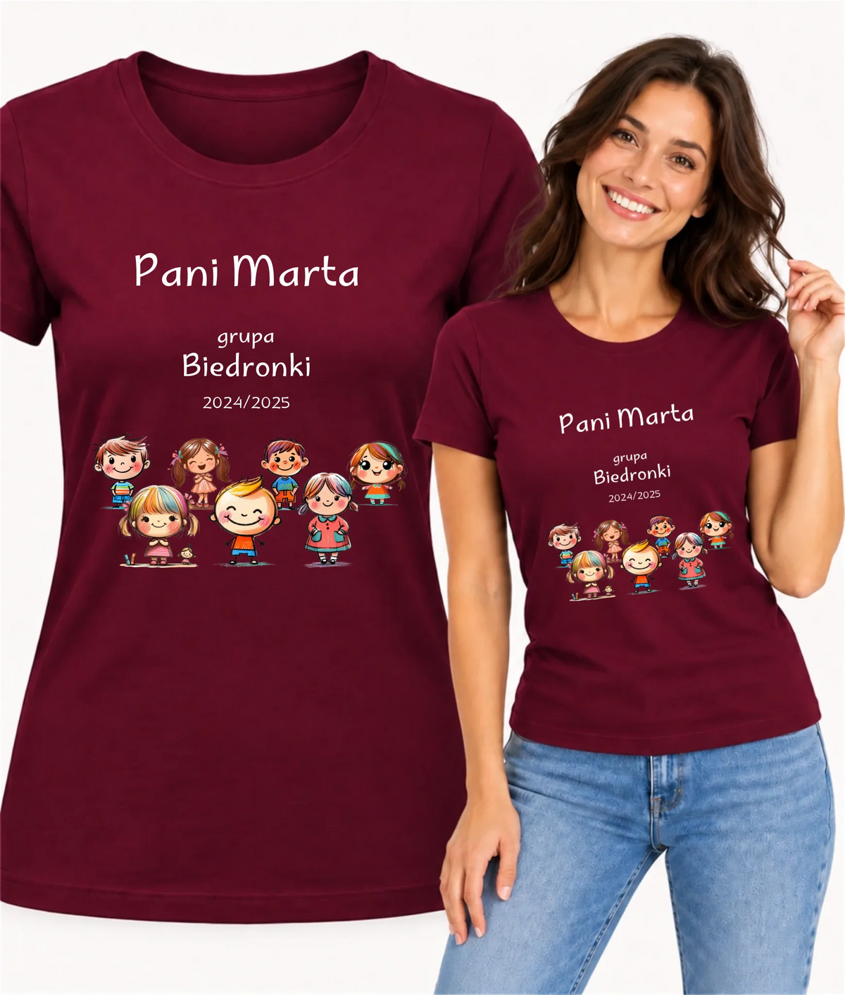 Koszulka damska dla nauczycielki - przedszkolanki - Grupa przedszkolaków - personalizowana N03