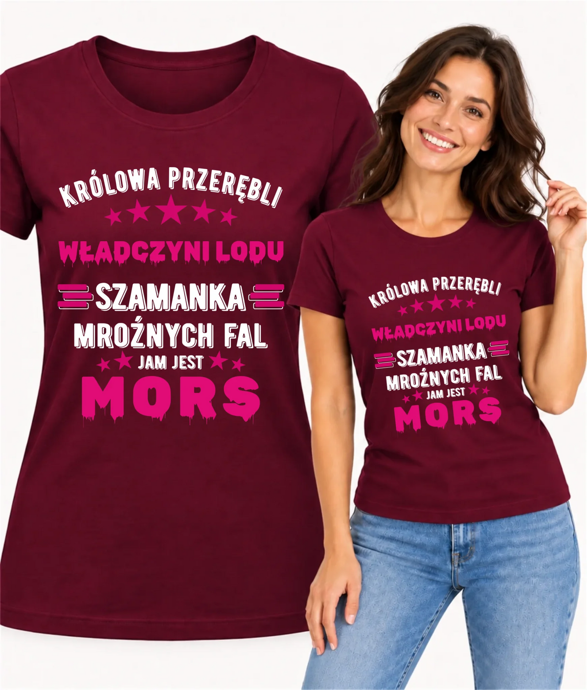 Koszulka damska - prezent dla morsa - Królowa przerębli Jam jest mors HM17