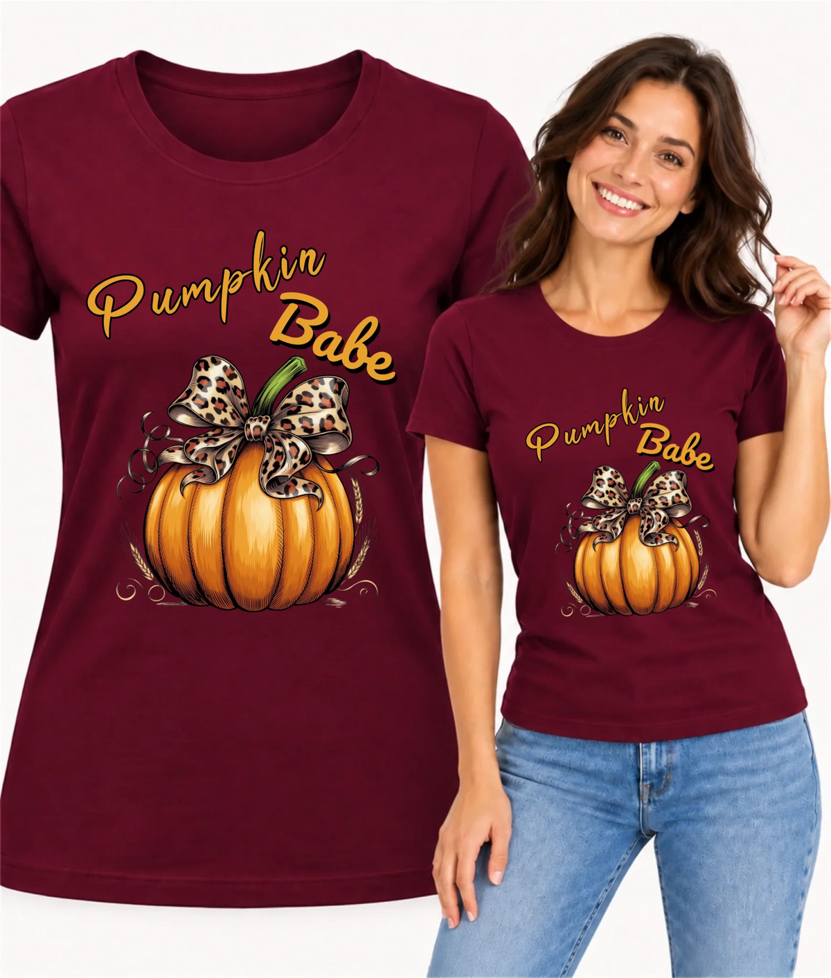Koszulka damska jesienna - Pumpkin Babe - dla miłośniczki dyni JS33