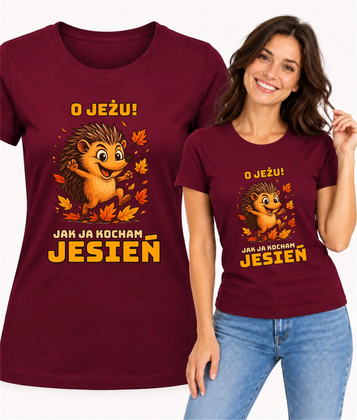 Koszulka damska jesienna - O JEŻU! Jak ja kocham jesień JS31