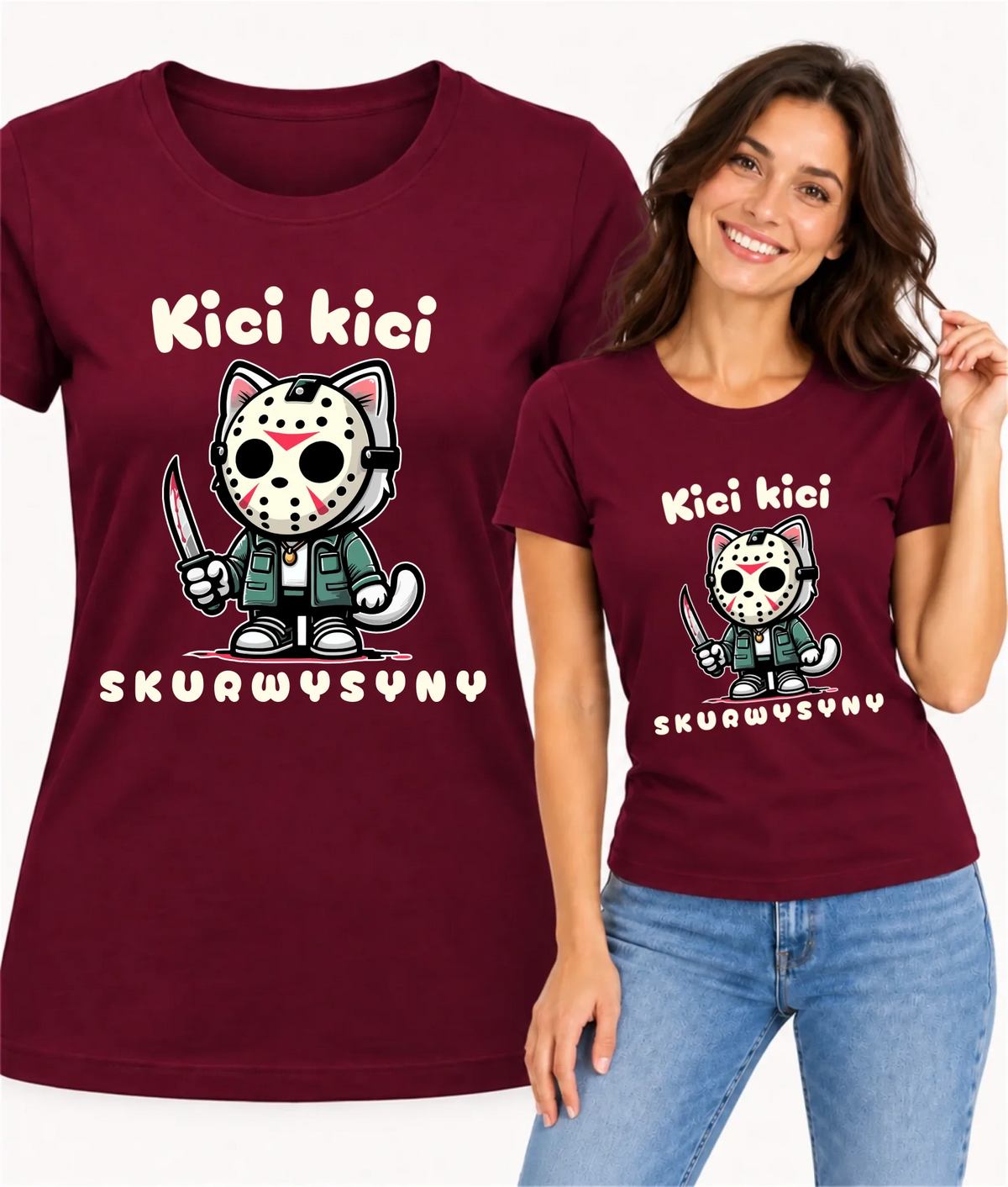 Koszulka damska na Halloween - Kici kici sk*rwysyny - bez cenzury HL28