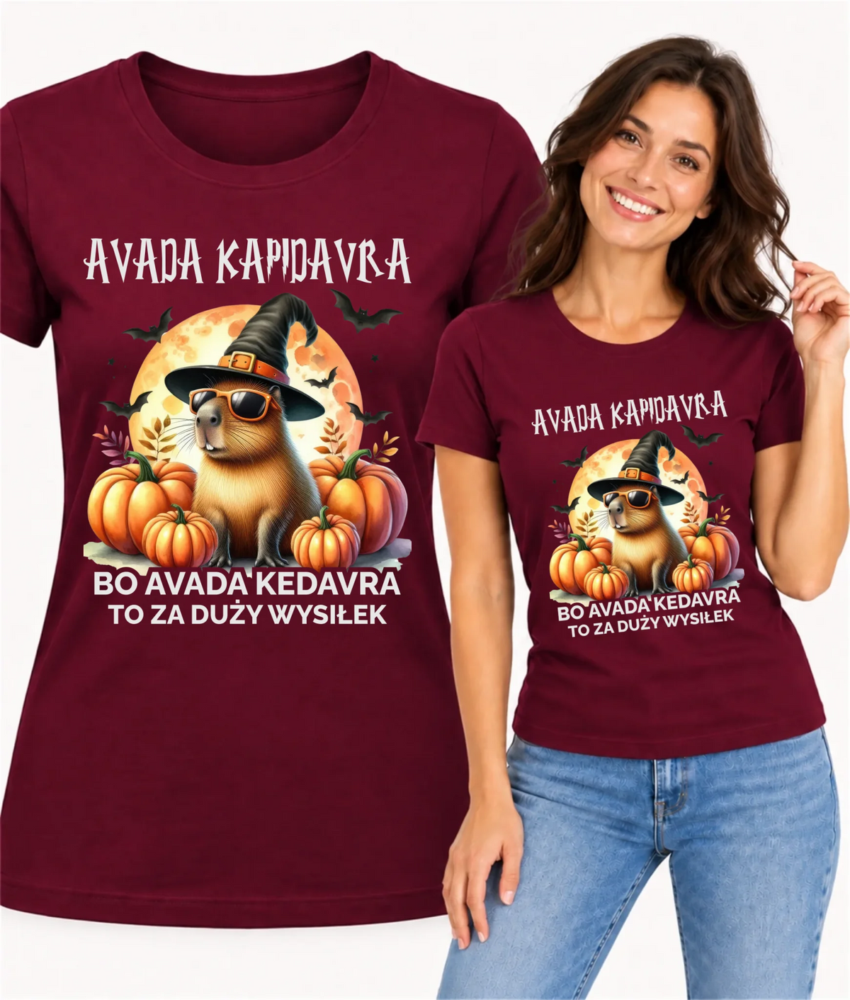 Koszulka damska halloweenowa - Kapibara - Avada Kapidavra HL21