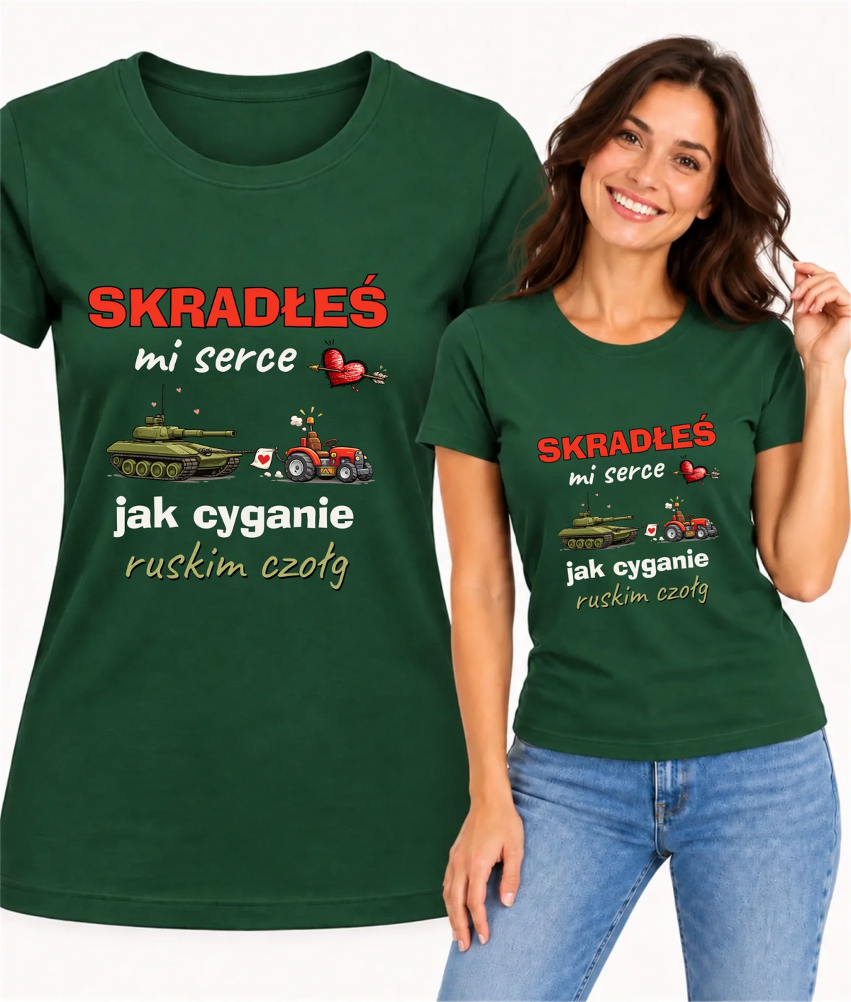 Koszulka damska - Skradłeś mi serce jak cyganie ruskim czołg W77