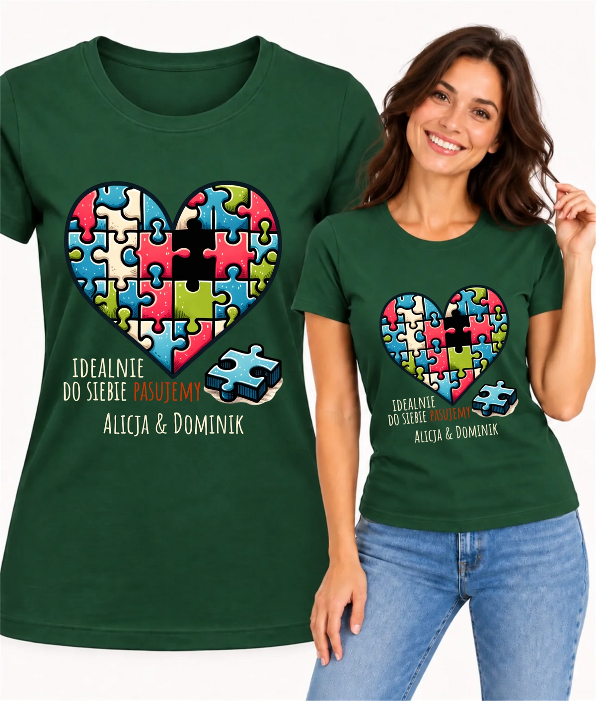 Koszulka damska - Idealnie do siebie pasujemy - personalizowana W44