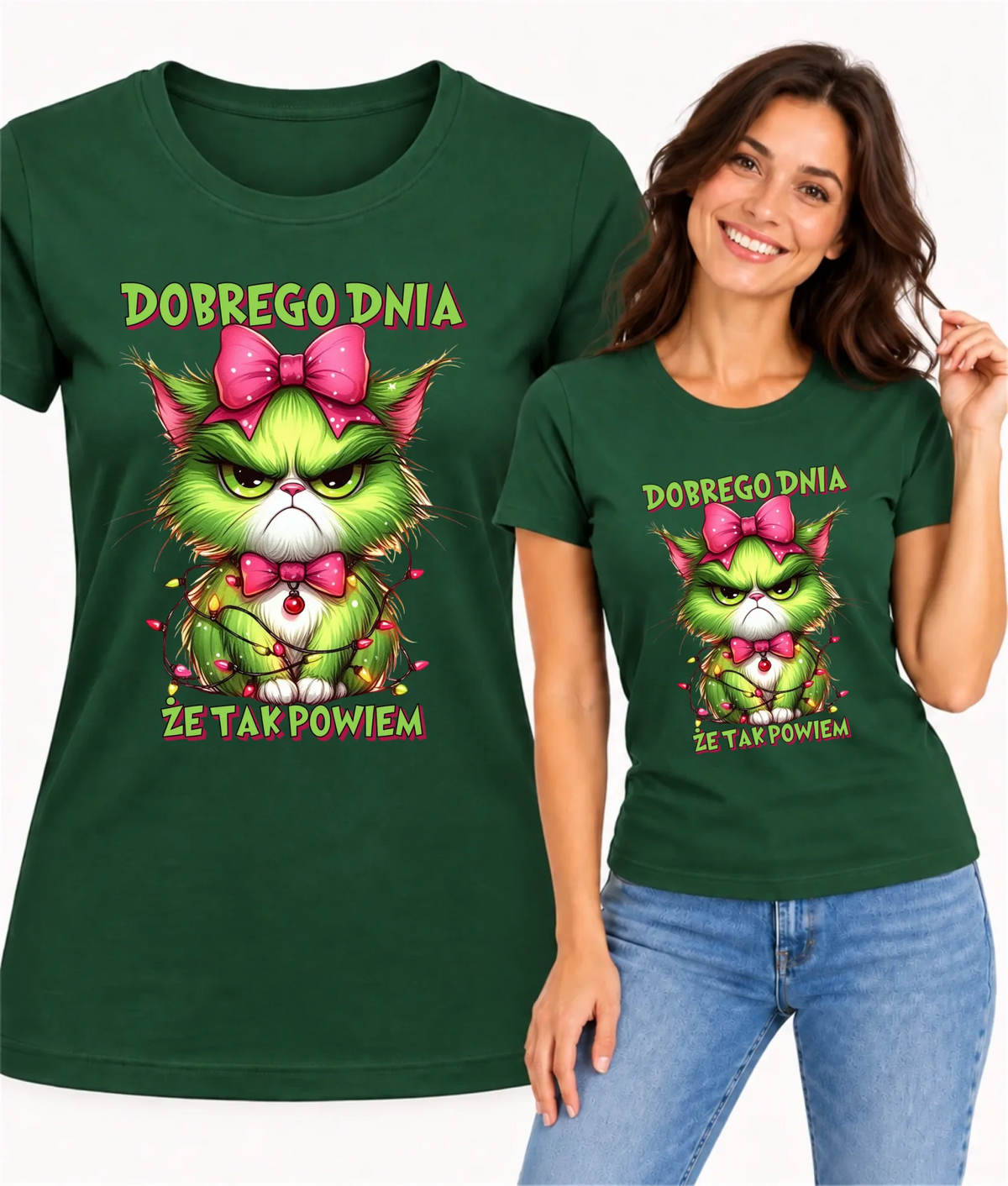 Koszulka damska świąteczna - prezent dla niej - Grinch dobrego dnia, że tak powiem BN153