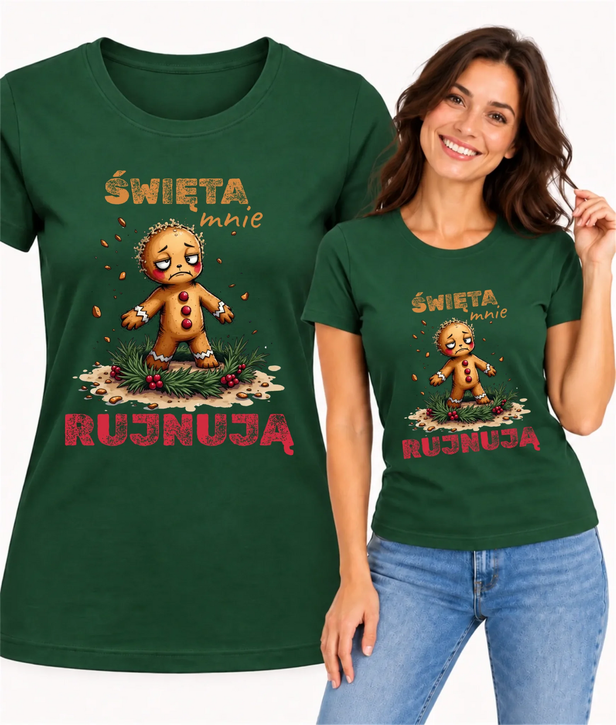 Koszulka damska świąteczna - Piernik Święta mnie rujnują BN143