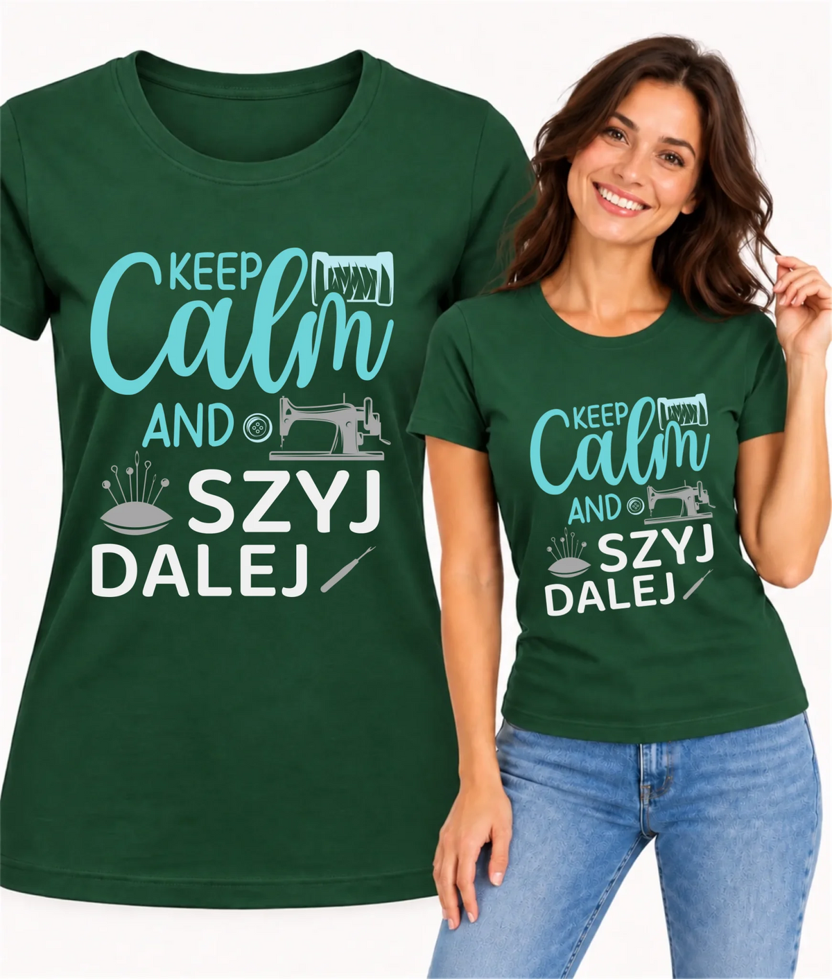 Koszulka damska szyciowa dla krawcowej - KEEP CALM and SZYJ DALEJ HS31