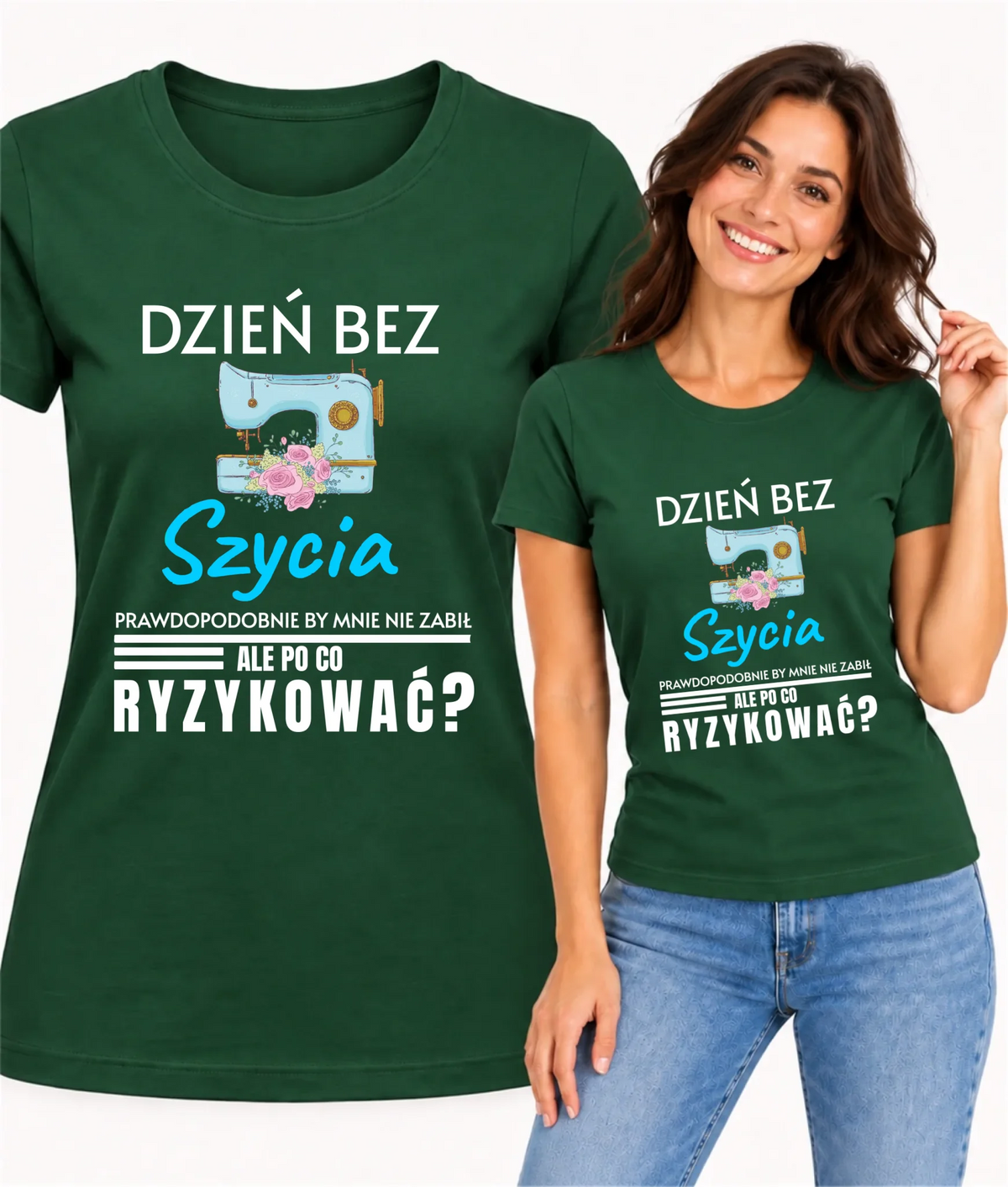 Koszulka damska szyciowa dla krawcowej - Dzień bez szycia HS24
