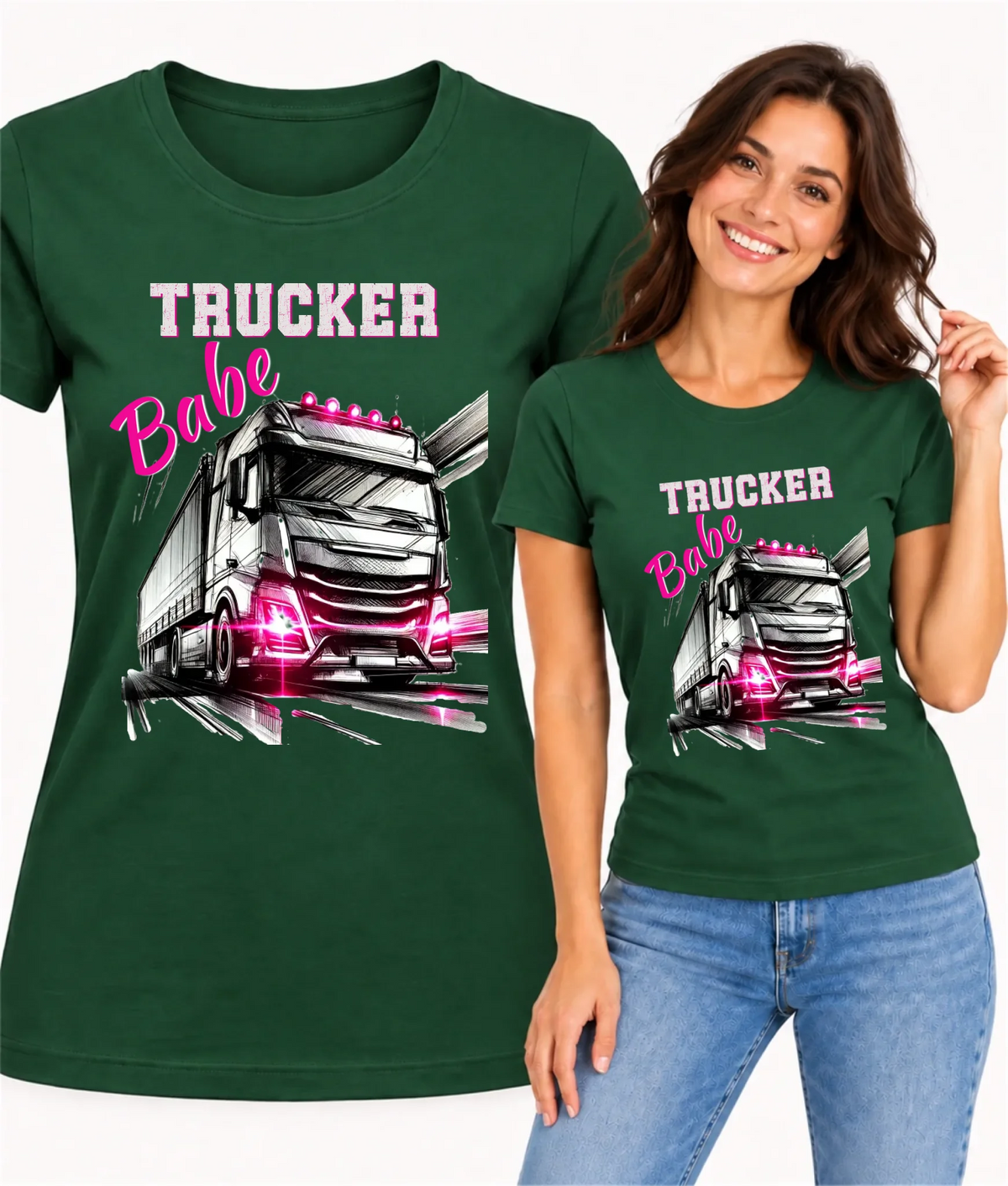 Koszulka damska - kierowca ciężarówki - Trucker Babe ZKT13