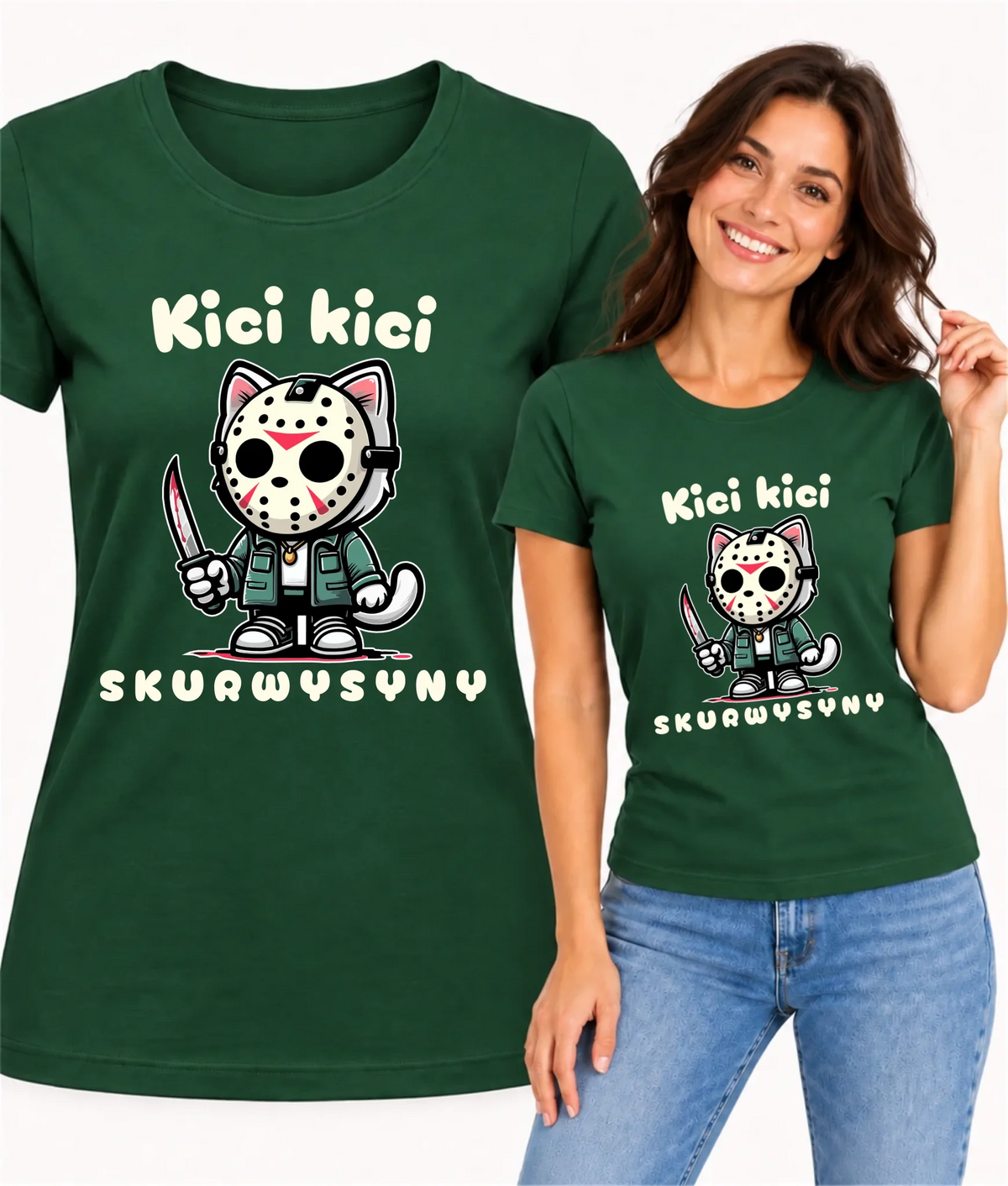 Koszulka damska na Halloween - Kici kici sk*rwysyny - bez cenzury HL28