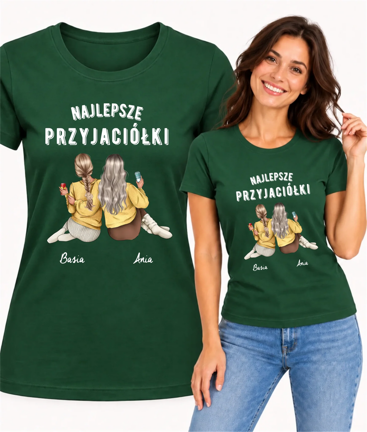 Koszulka damska - prezent dla przyjaciółek - Najlepsze przyjaciółki 2-4 osób - personalizowana PR01