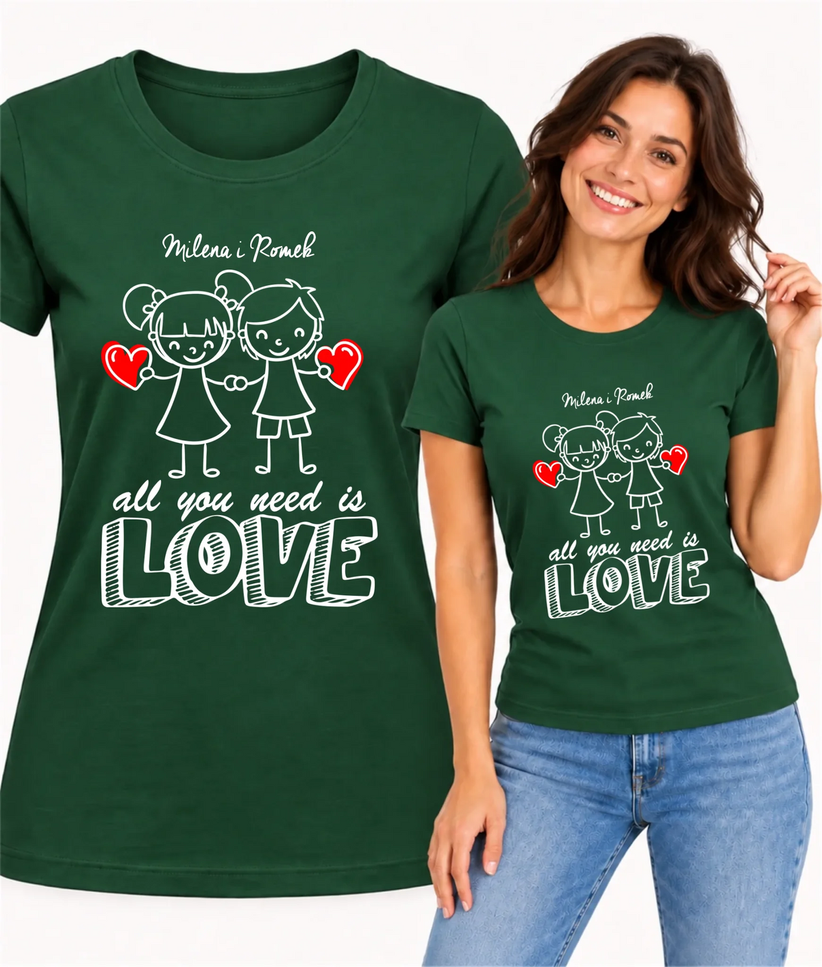 Koszulka damska dla par - All You need is love - personalizowana W13