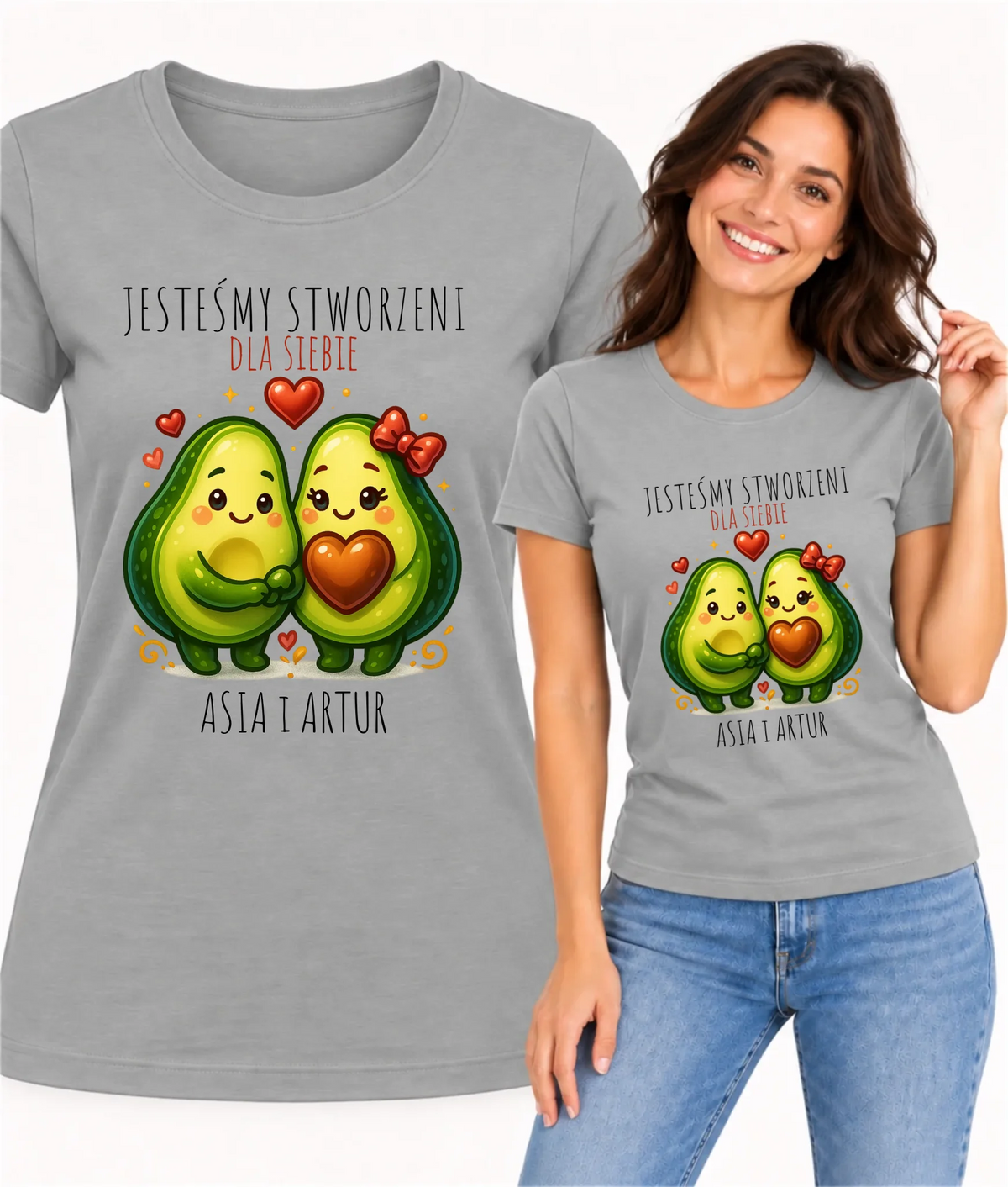 Koszulka damska - Awokado Stworzeni dla siebie - personalizowana W91