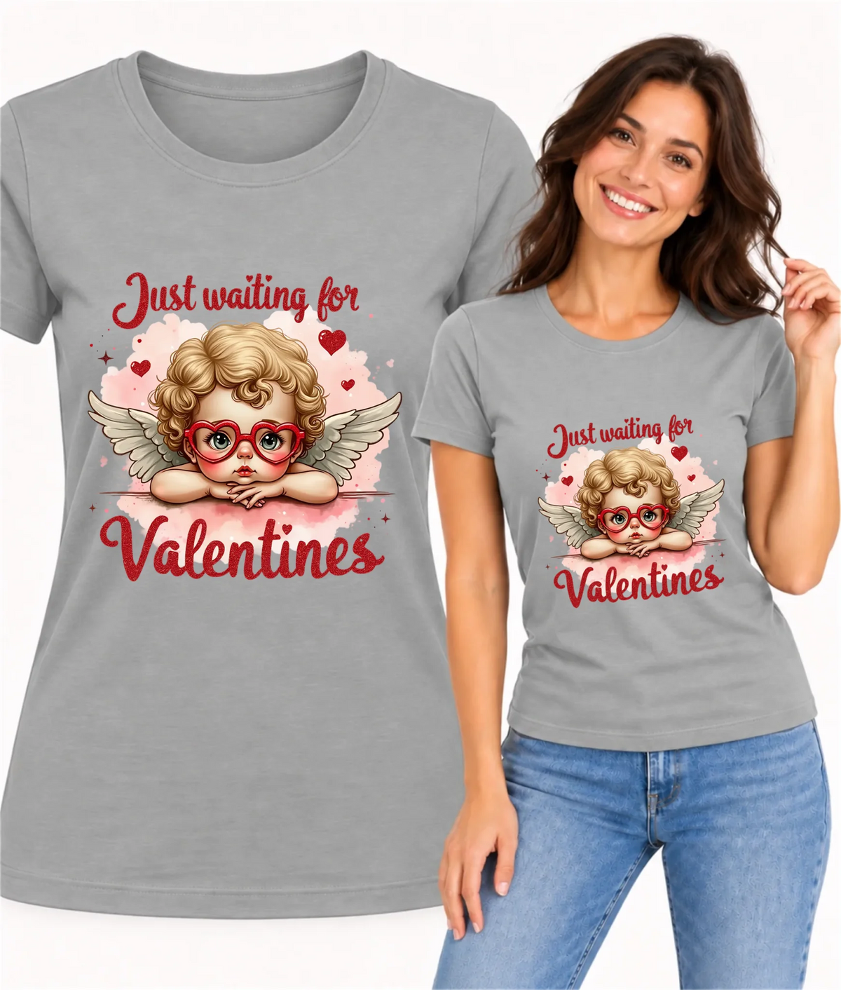 Koszulka damska na Walentynki - Just waiting for Valentines W24