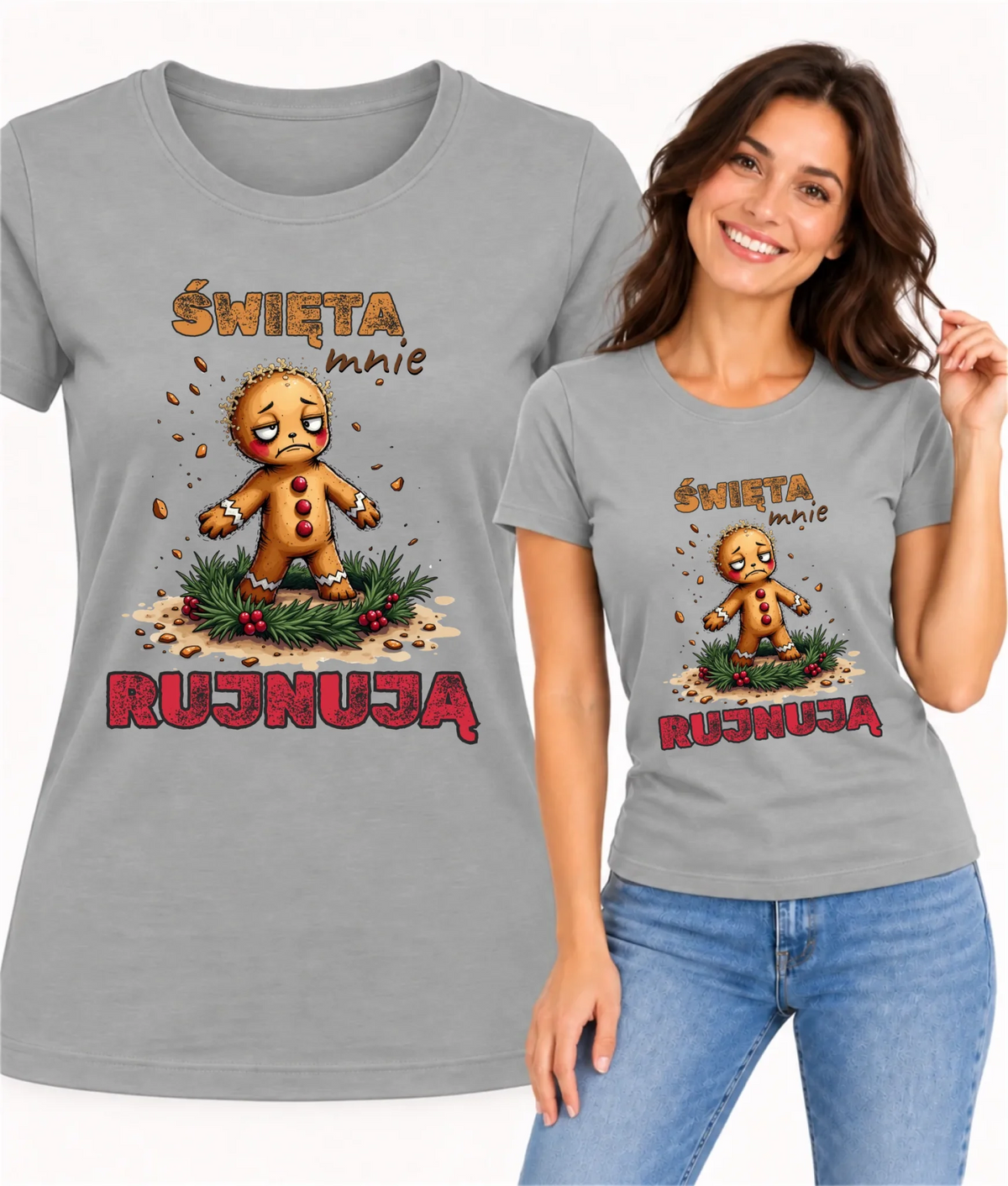 Koszulka damska świąteczna - Piernik Święta mnie rujnują BN143