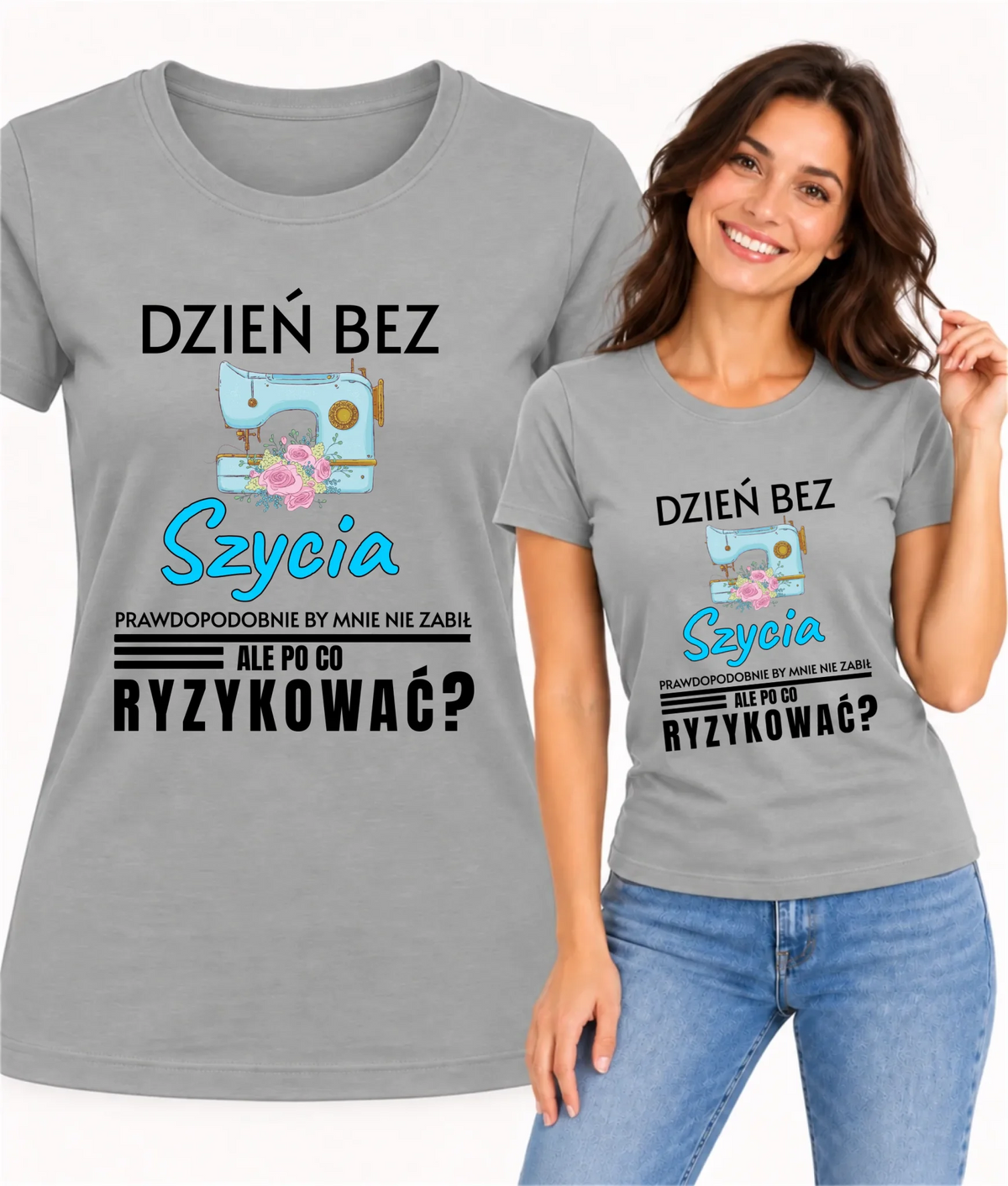 Koszulka damska szyciowa dla krawcowej - Dzień bez szycia HS24
