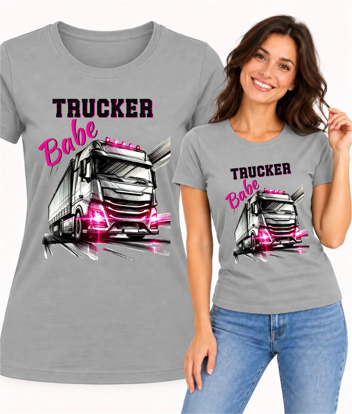 Koszulka damska - kierowca ciężarówki - Trucker Babe ZKT13