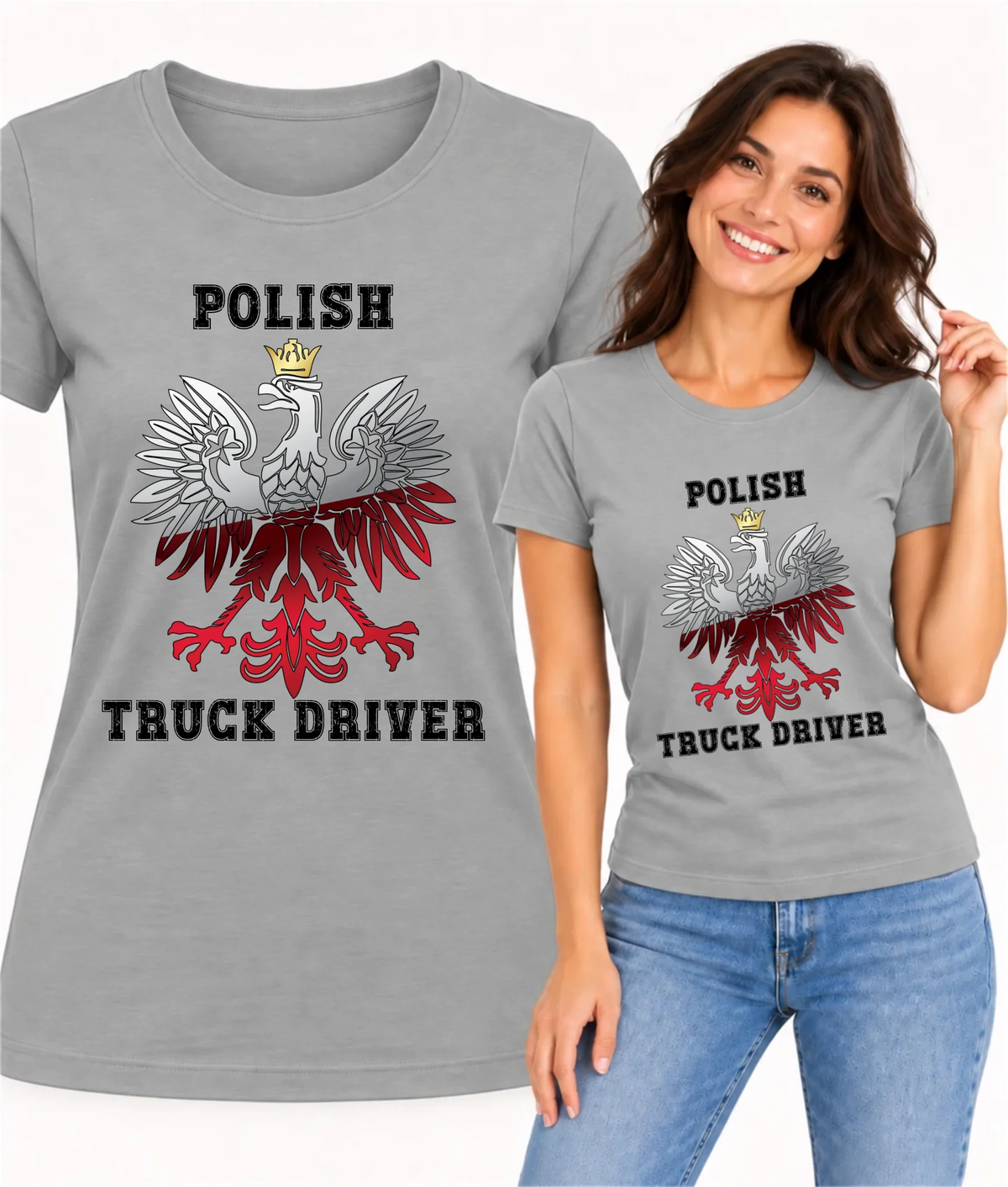 Koszulka damska dla kierowcy ciężarówki - Polish Truck Driver ZKT06
