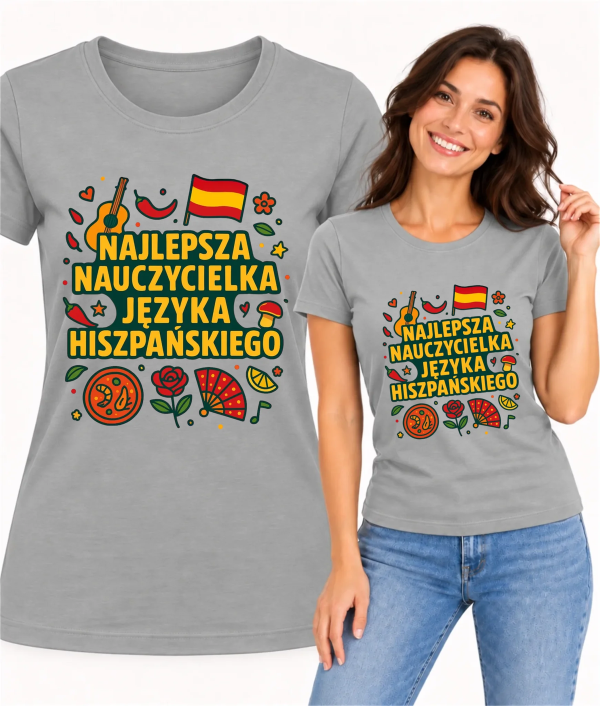 Koszulka damska dla nauczycielki - Najlepsza nauczycielka hiszpańskiego N55