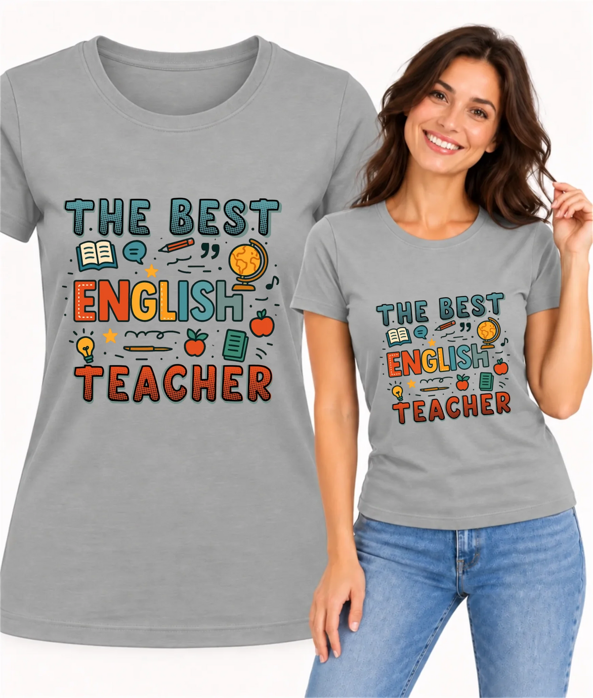Koszulka damska dla nauczycielki angielskiego - The best english teacher N53
