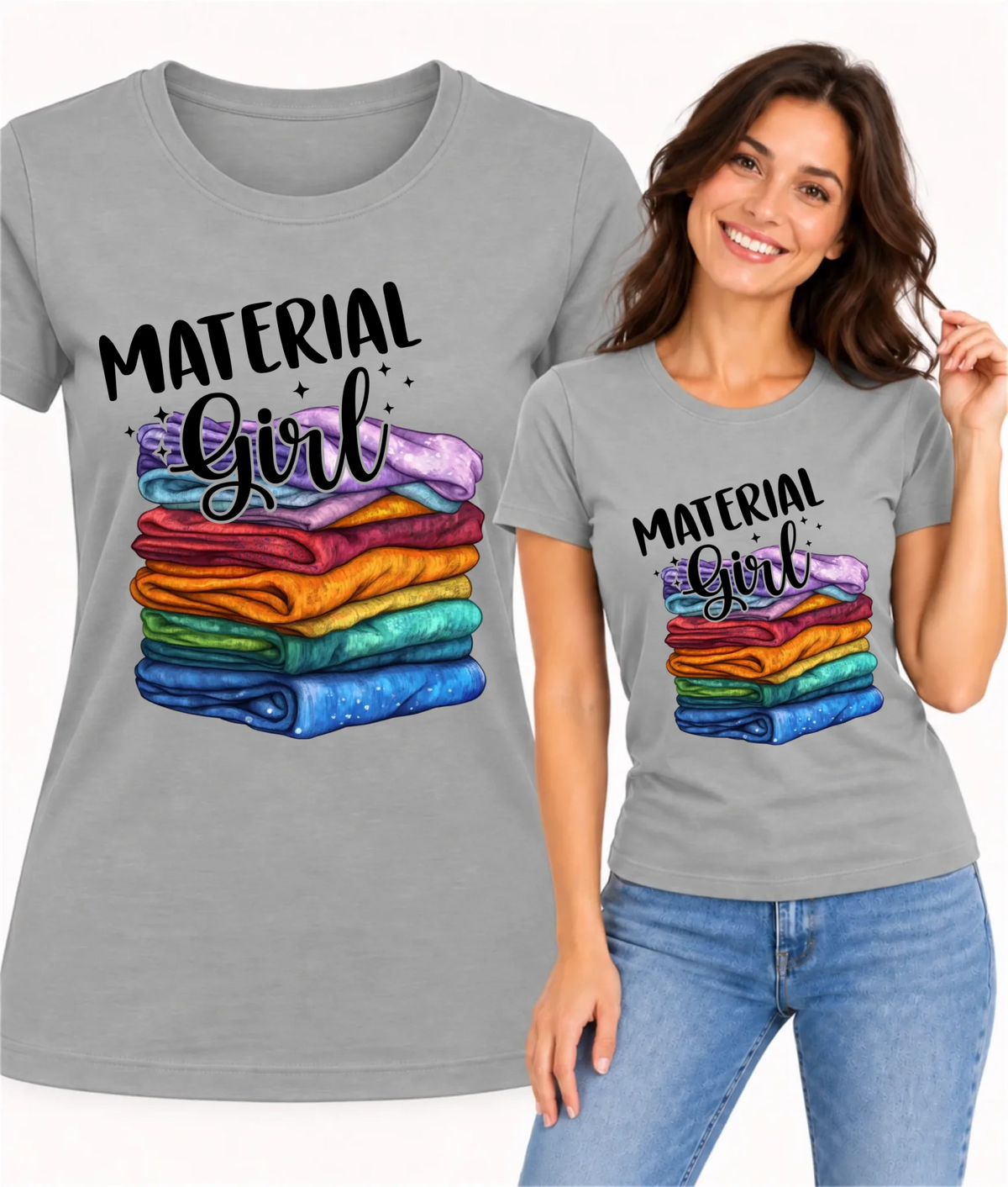 Koszulka damska szyciowa - prezent dla krawcowej - Material Girl HS02