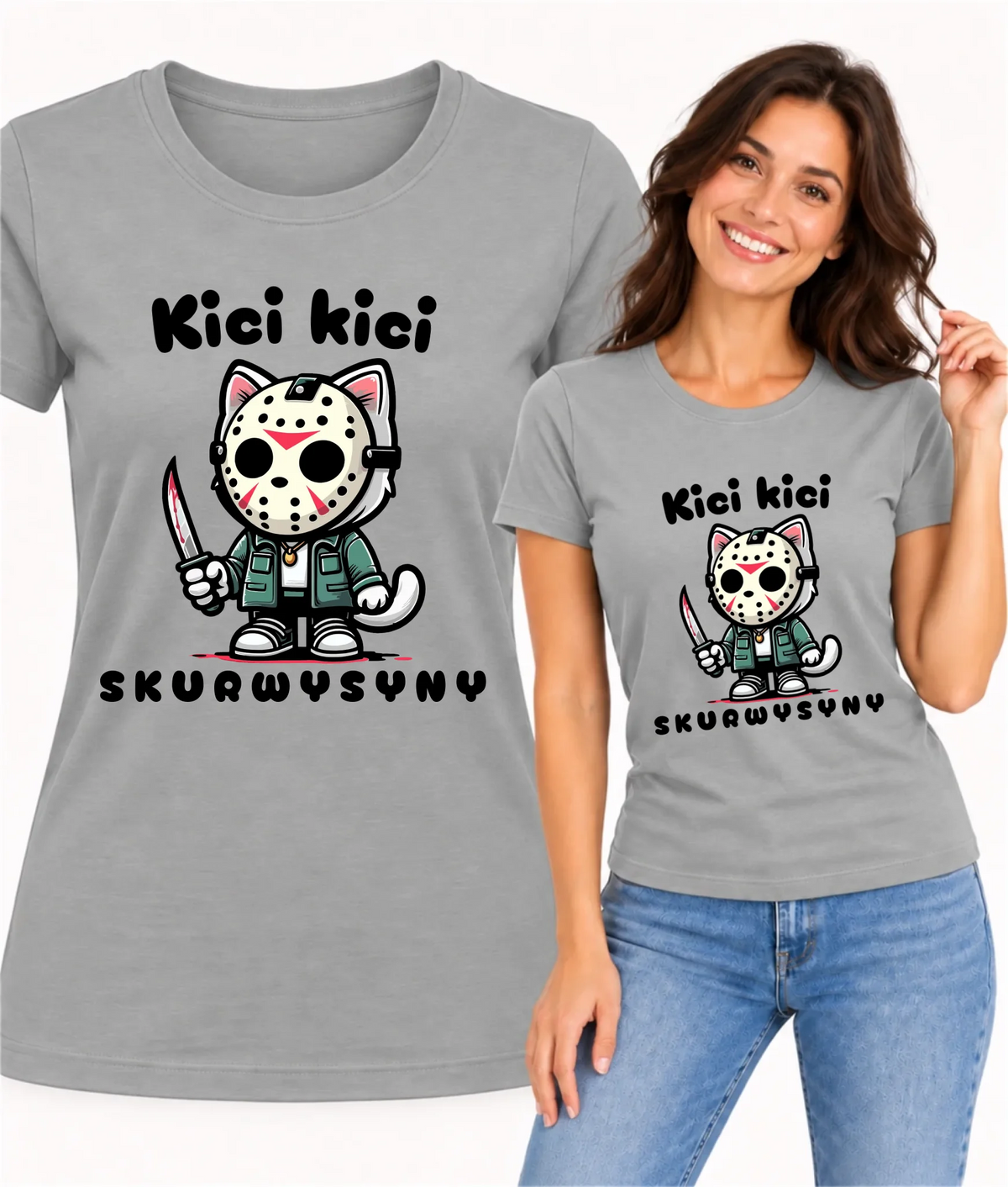 Koszulka damska na Halloween - Kici kici sk*rwysyny - bez cenzury HL28