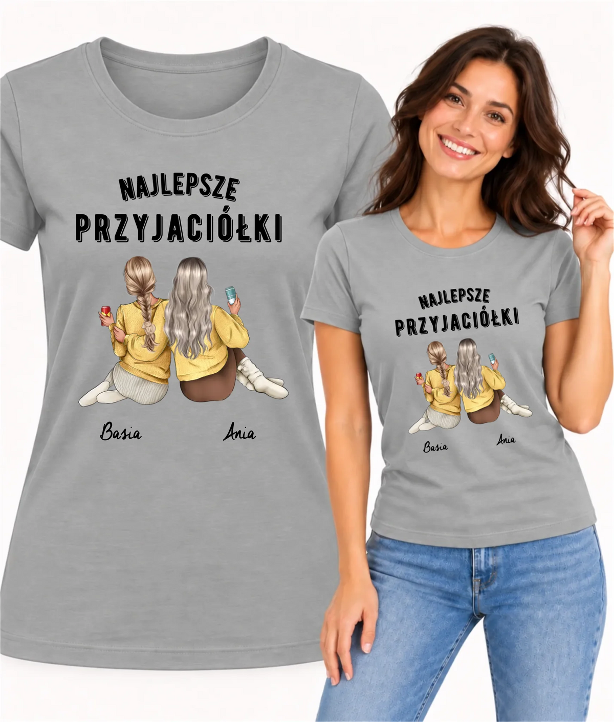 Koszulka damska - prezent dla przyjaciółek - Najlepsze przyjaciółki 2-4 osób - personalizowana PR01