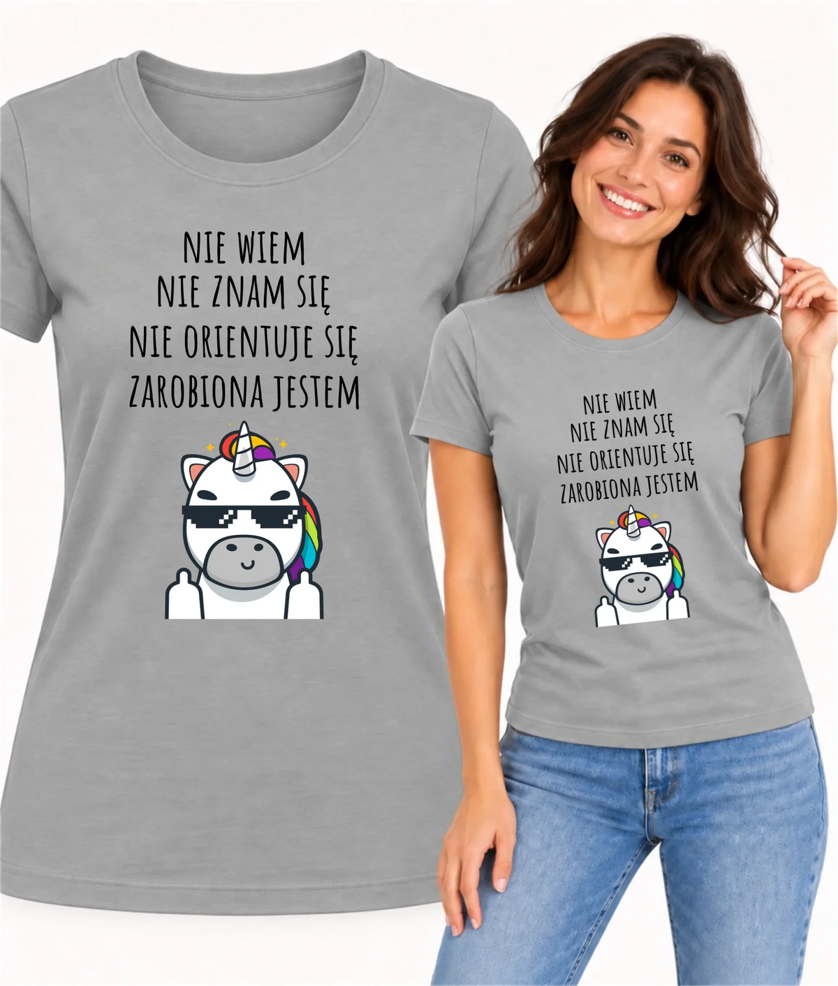 Koszulka damska - Nie wiem, nie znam się, zarobiona jestem DZ05