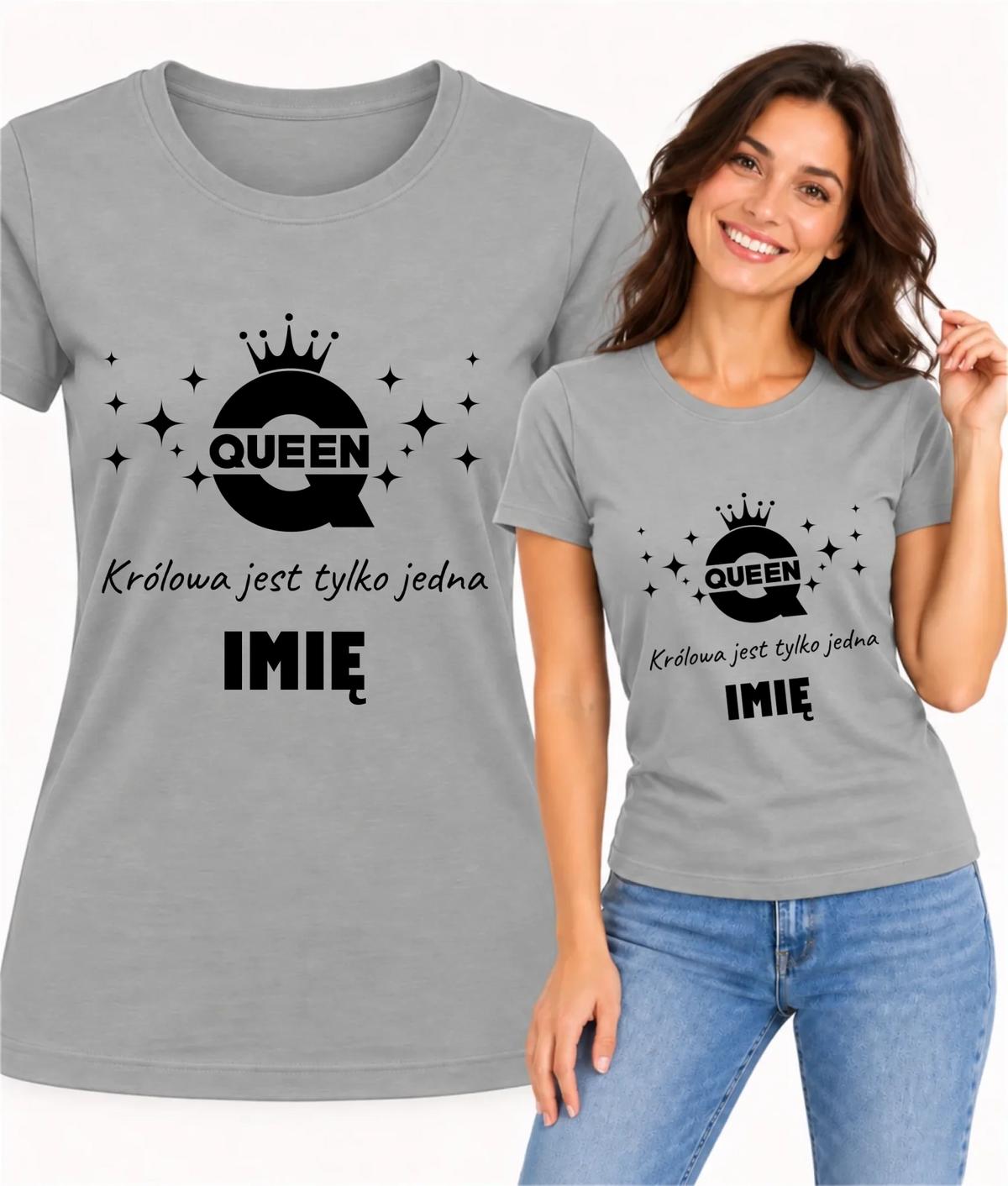 Koszulka damska - Queen Królowa jest tylko jedna - personalizowana W40