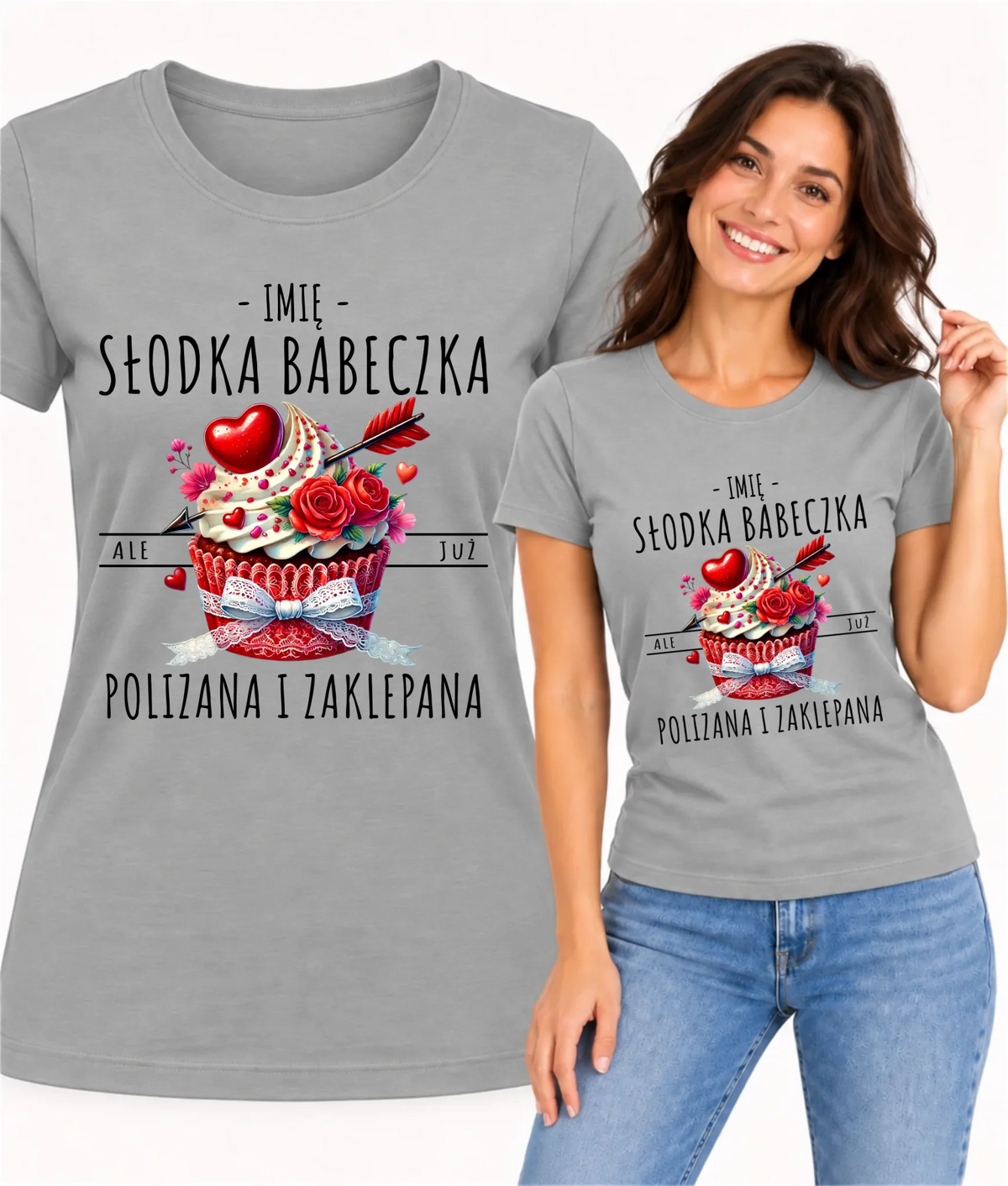 Koszulka damska - Słodka babeczka polizana i zaklepana - personalizowana W37
