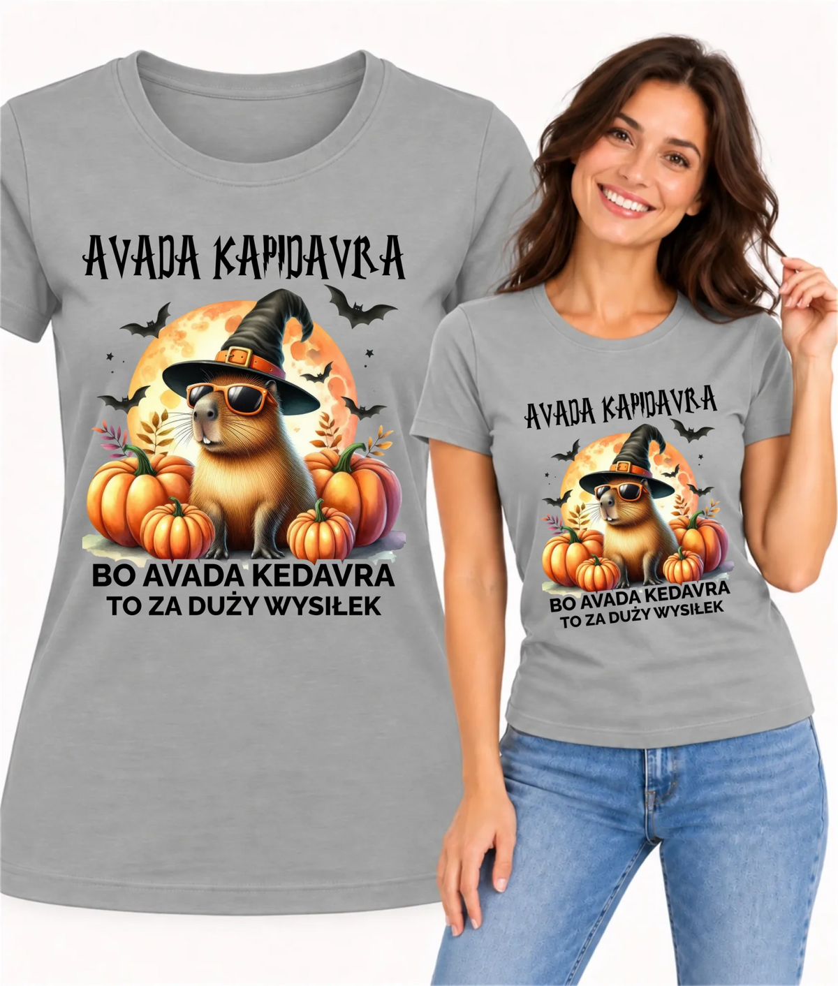 Koszulka damska halloweenowa - Kapibara - Avada Kapidavra HL21