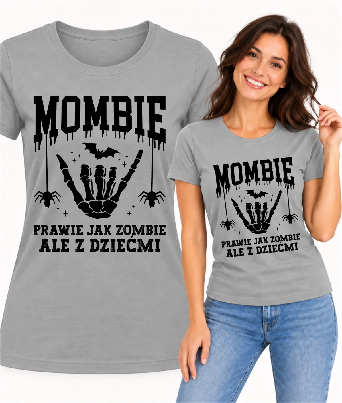 Koszulka damska dla mamy - Mombie - zombie z dziećmi HL18