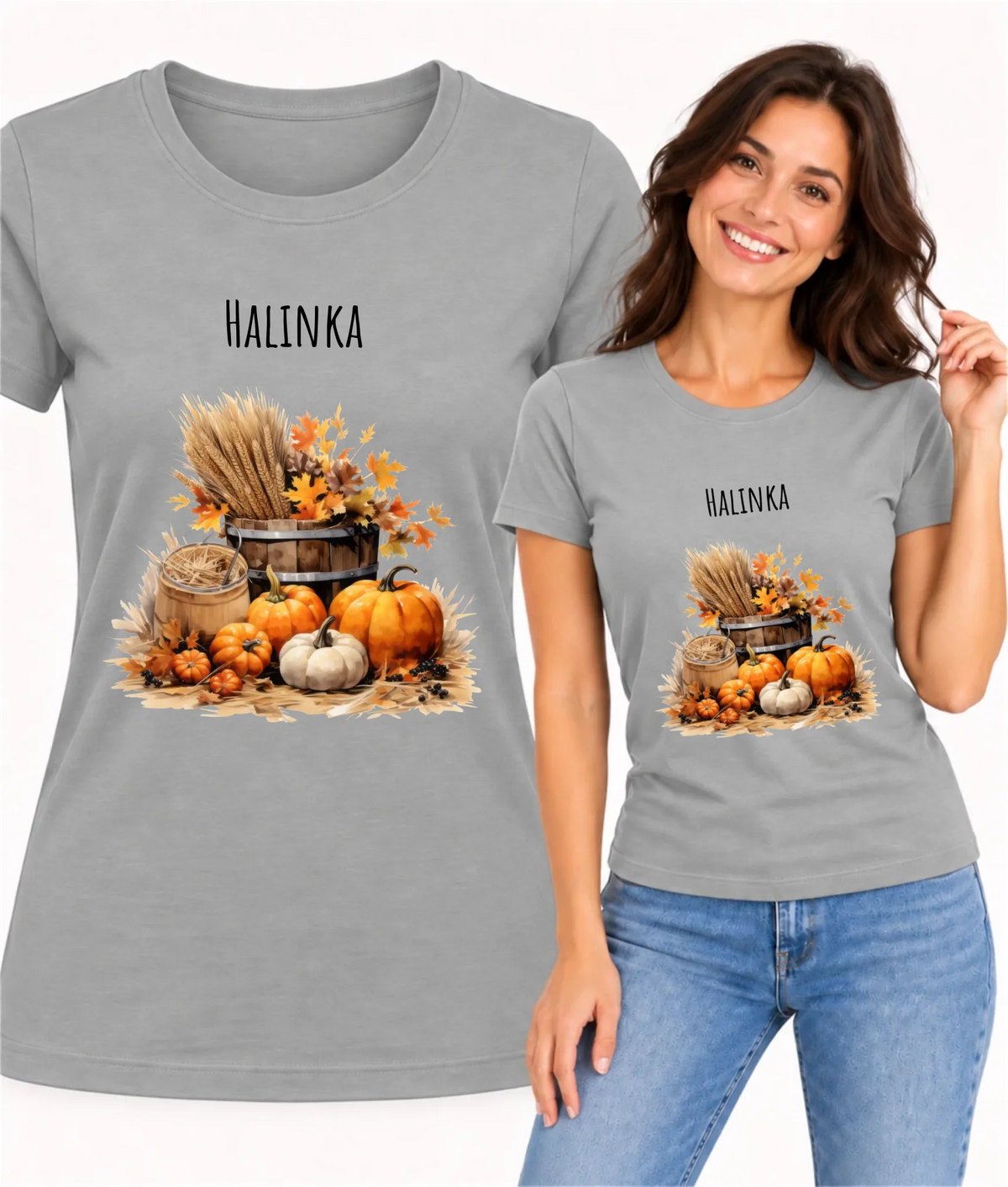Koszulka damska jesienna z imieniem - Harvest Vibes